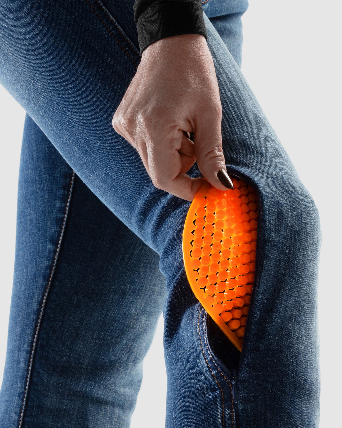 Classic Mono Motorradjeans Damen Blau Gewaschen