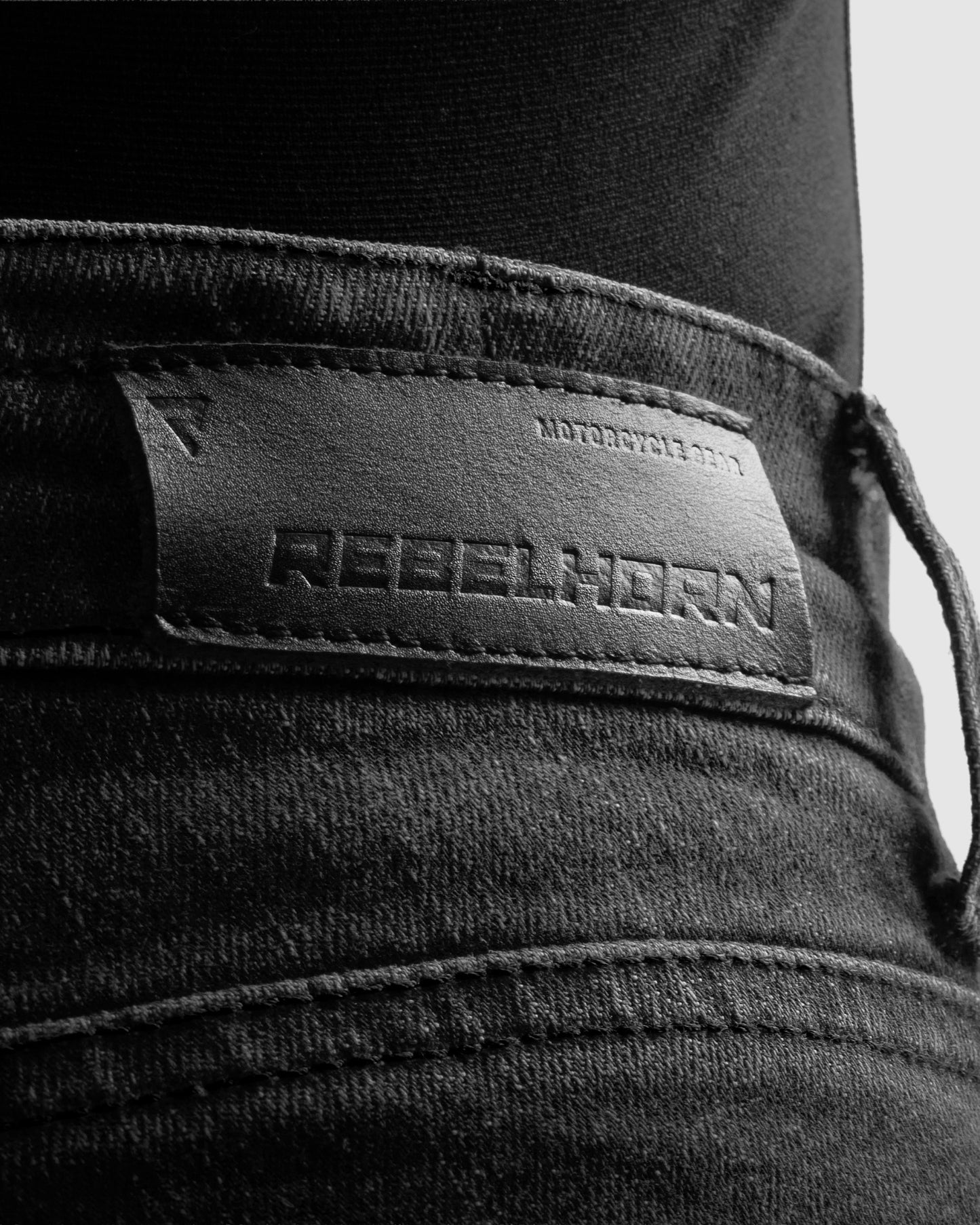 Classic Mono Motorradjeans Schwarz Gewaschen