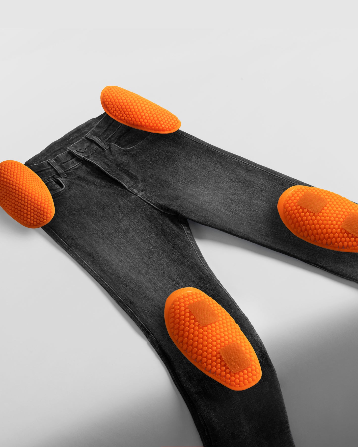 Classic Mono Motorradjeans Damen Schwarz Gewaschen