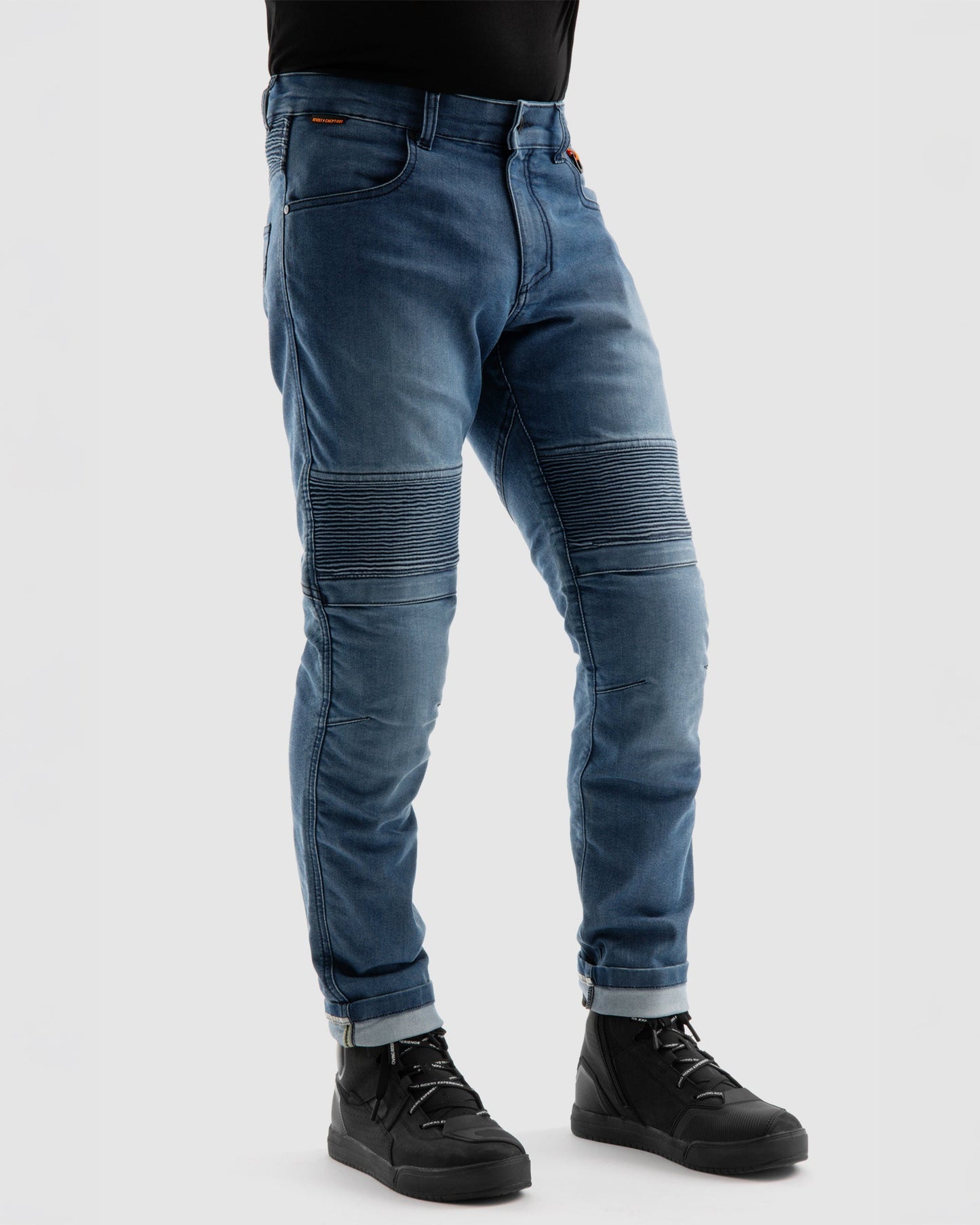 Revolt Motorrad-Jeans Blau Verwaschen