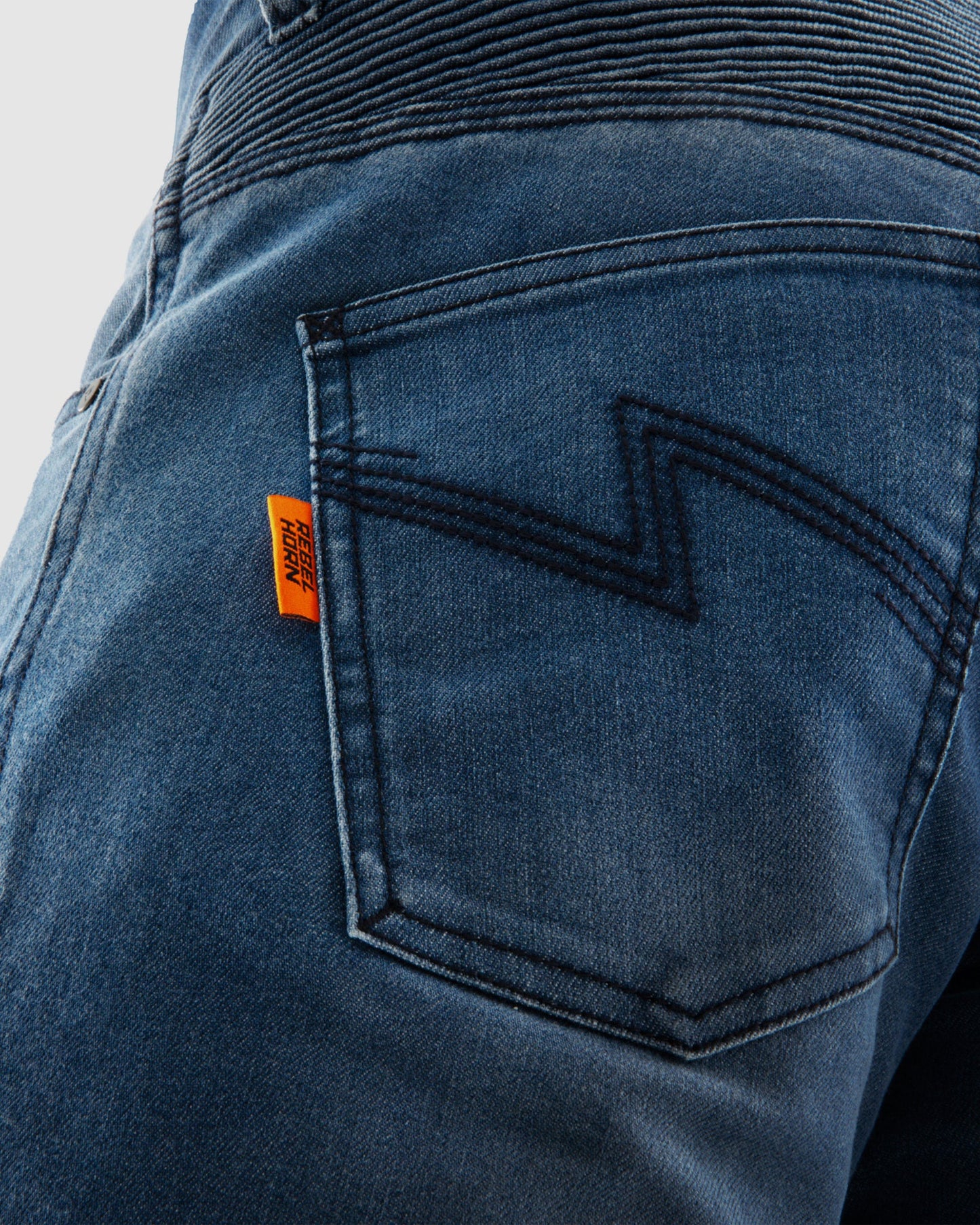 Revolt Motorrad-Jeans Blau Verwaschen