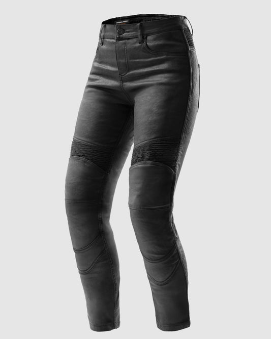 Roxy Motorradjeans Damen Slim Schwarz Gewachst