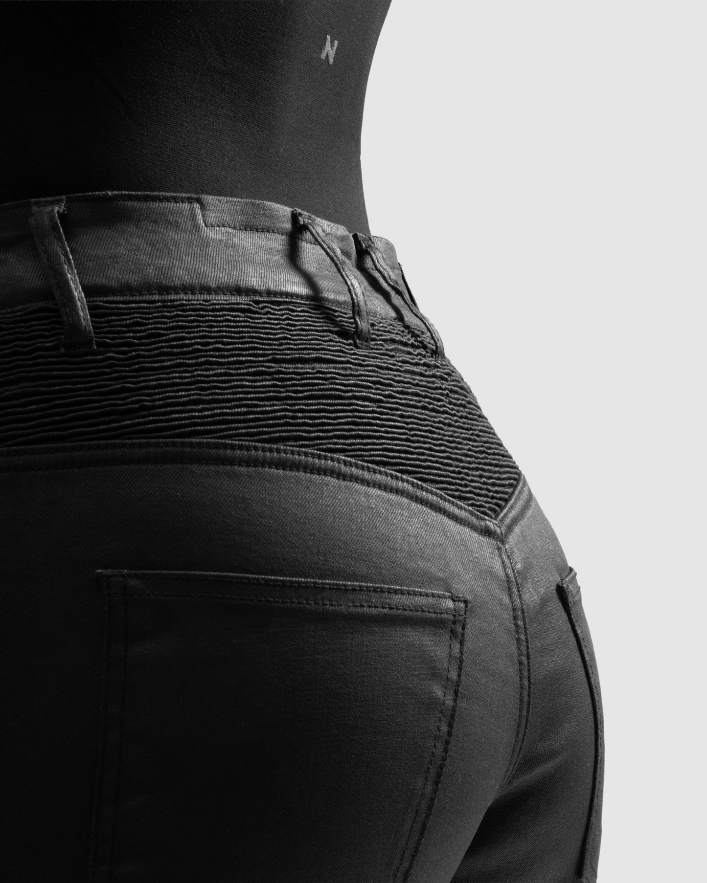 Roxy Motorradjeans Damen Slim Schwarz Gewachst