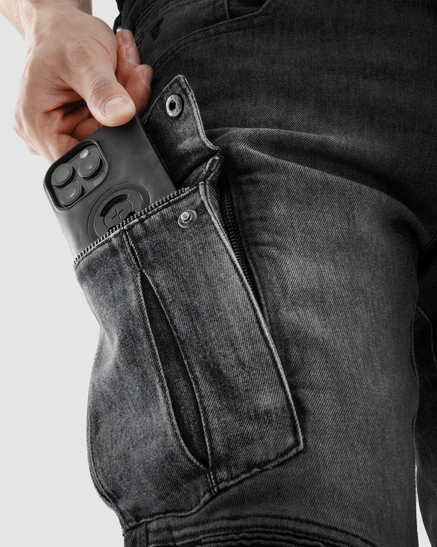 Vandal Motorrad-Jeans Einschichtig Schwarz Verwaschen