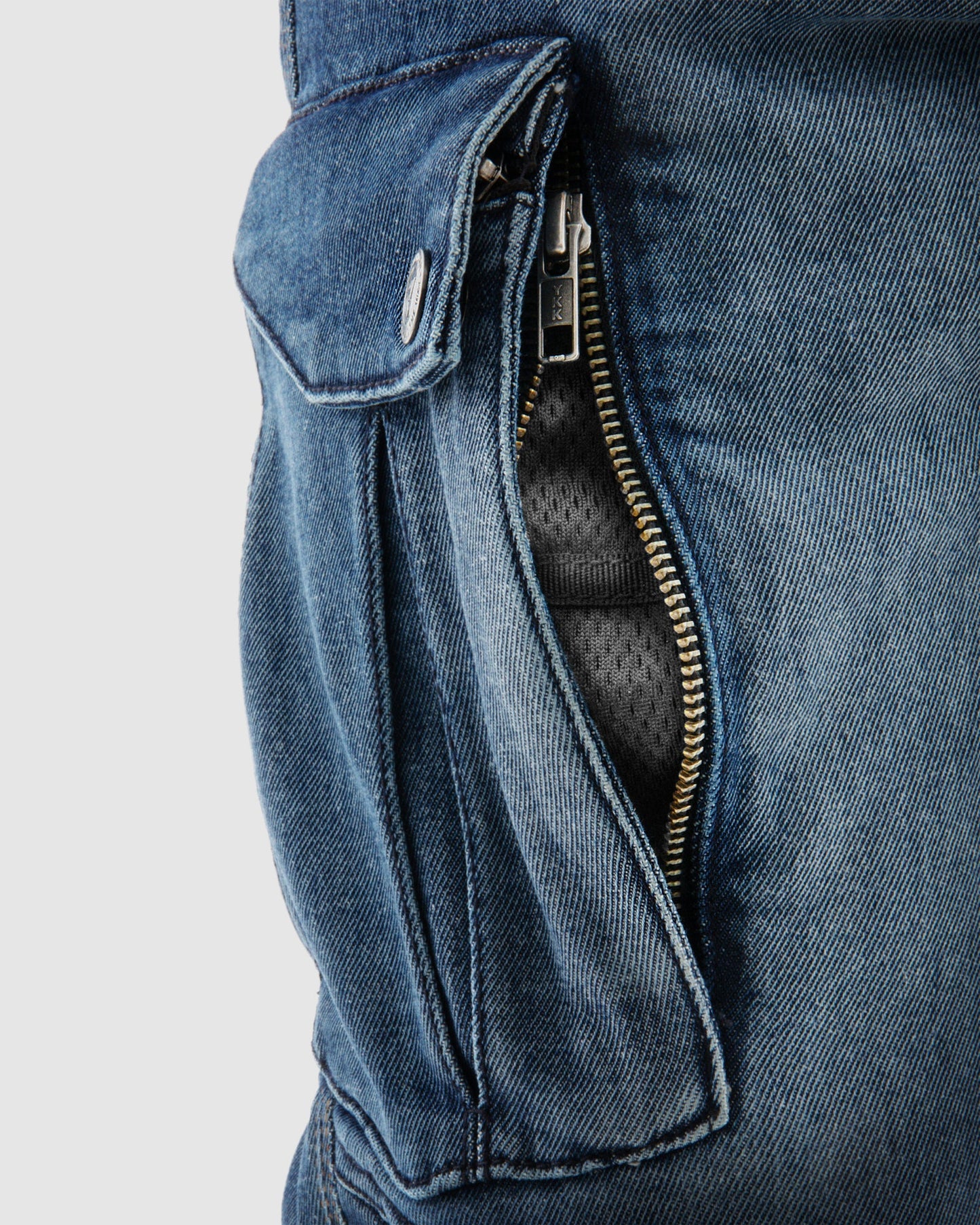 Vandal Motorrad-Jeans Einschichtig Blau Verwaschen