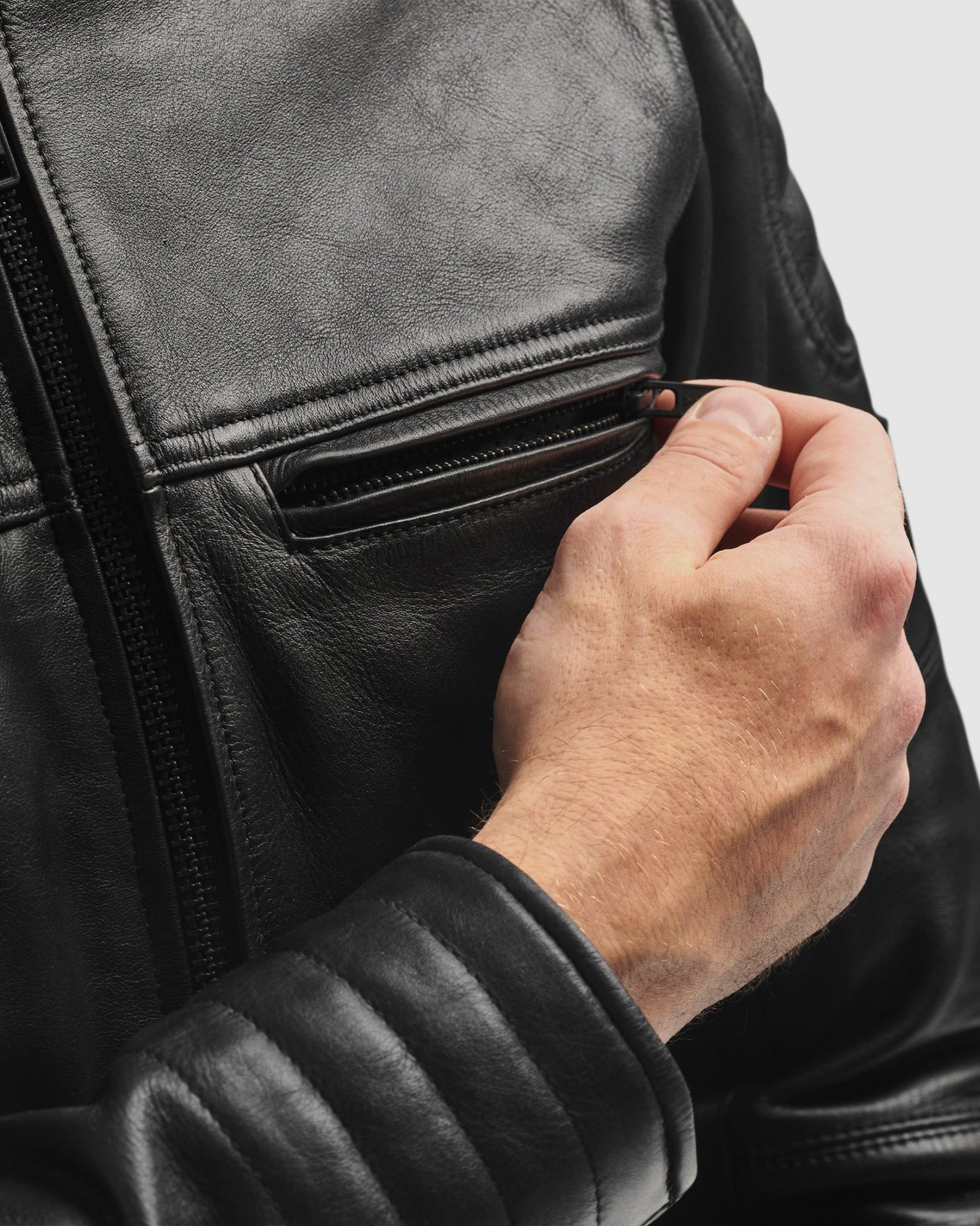 Hunter II Lederjacke Schwarz