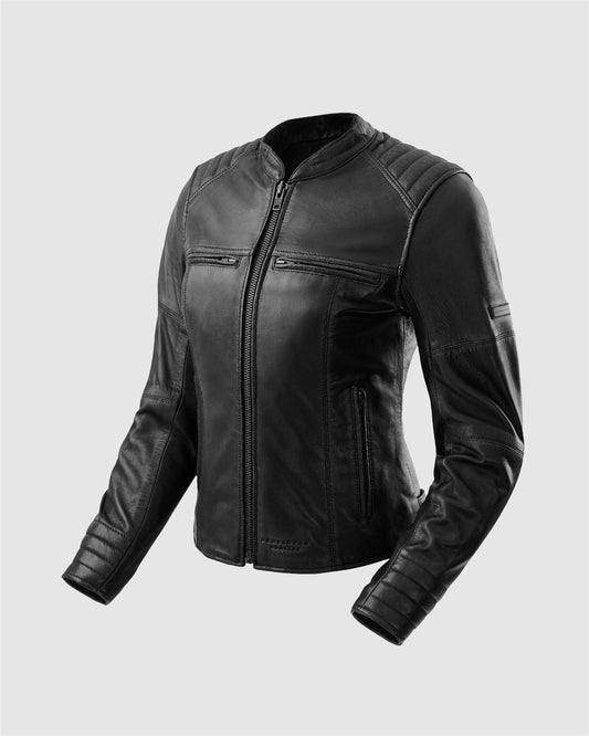 Hunter II Damen Lederjacke Schwarz