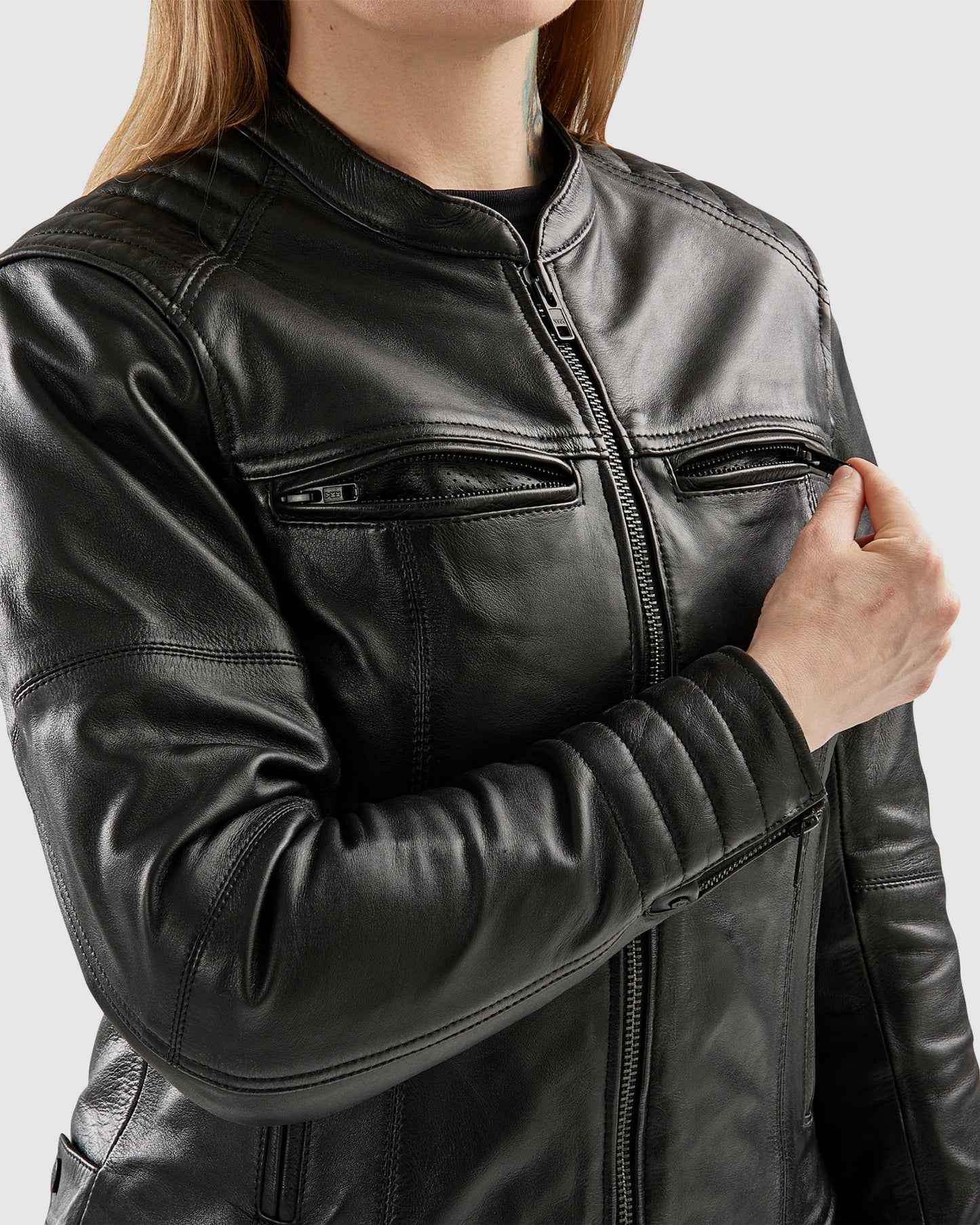 Hunter II Damen Lederjacke Schwarz