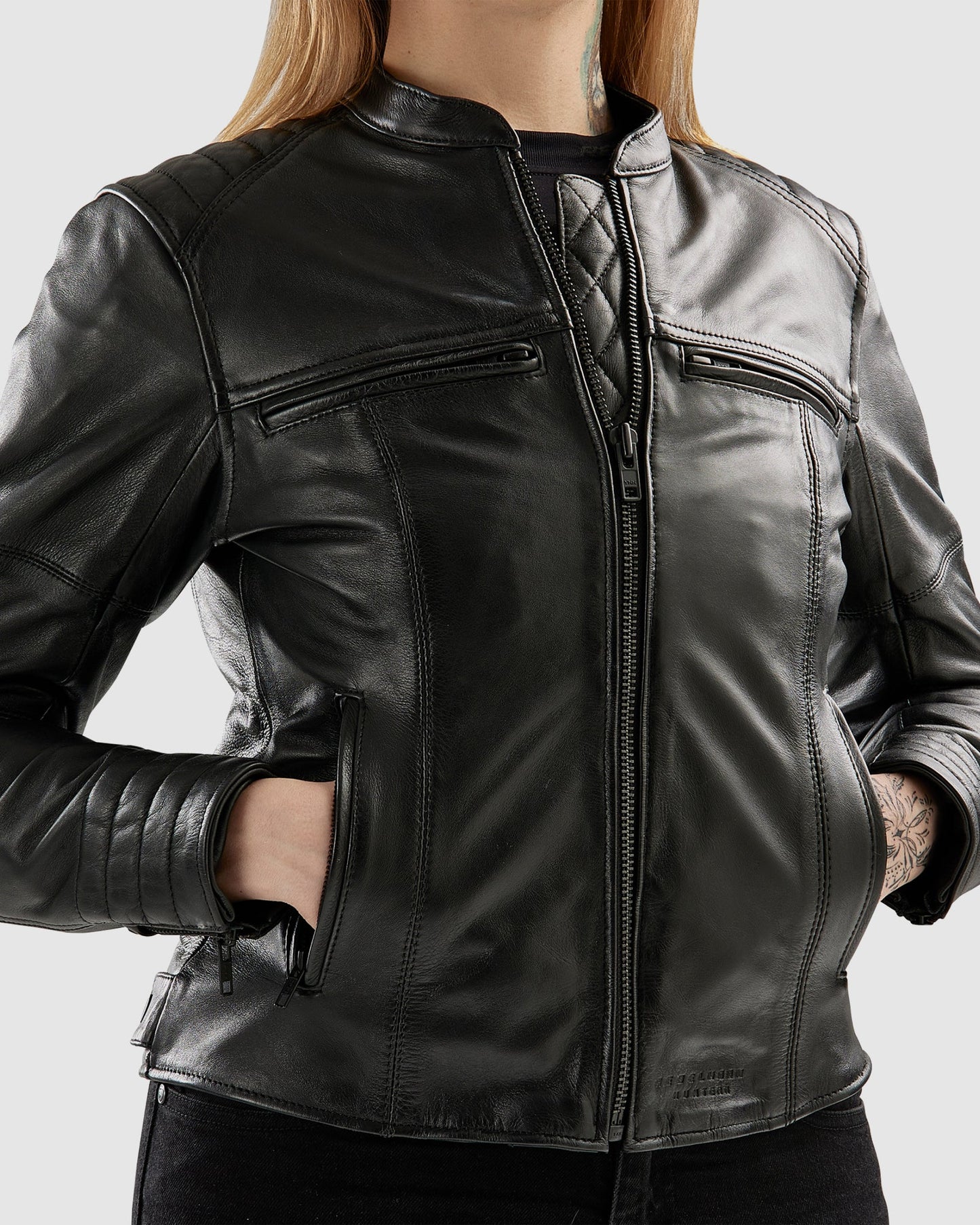 Hunter II Damen Lederjacke Schwarz