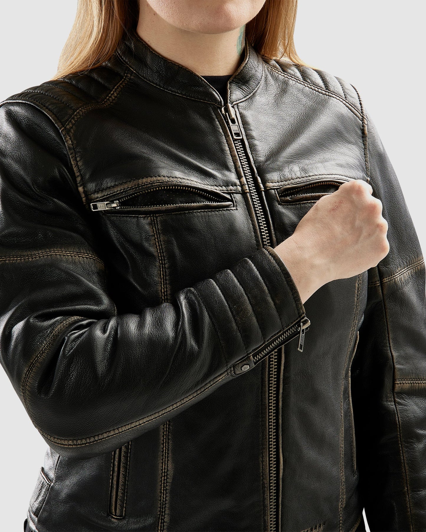 Hunter II Damen Lederjacke Vintage Braun