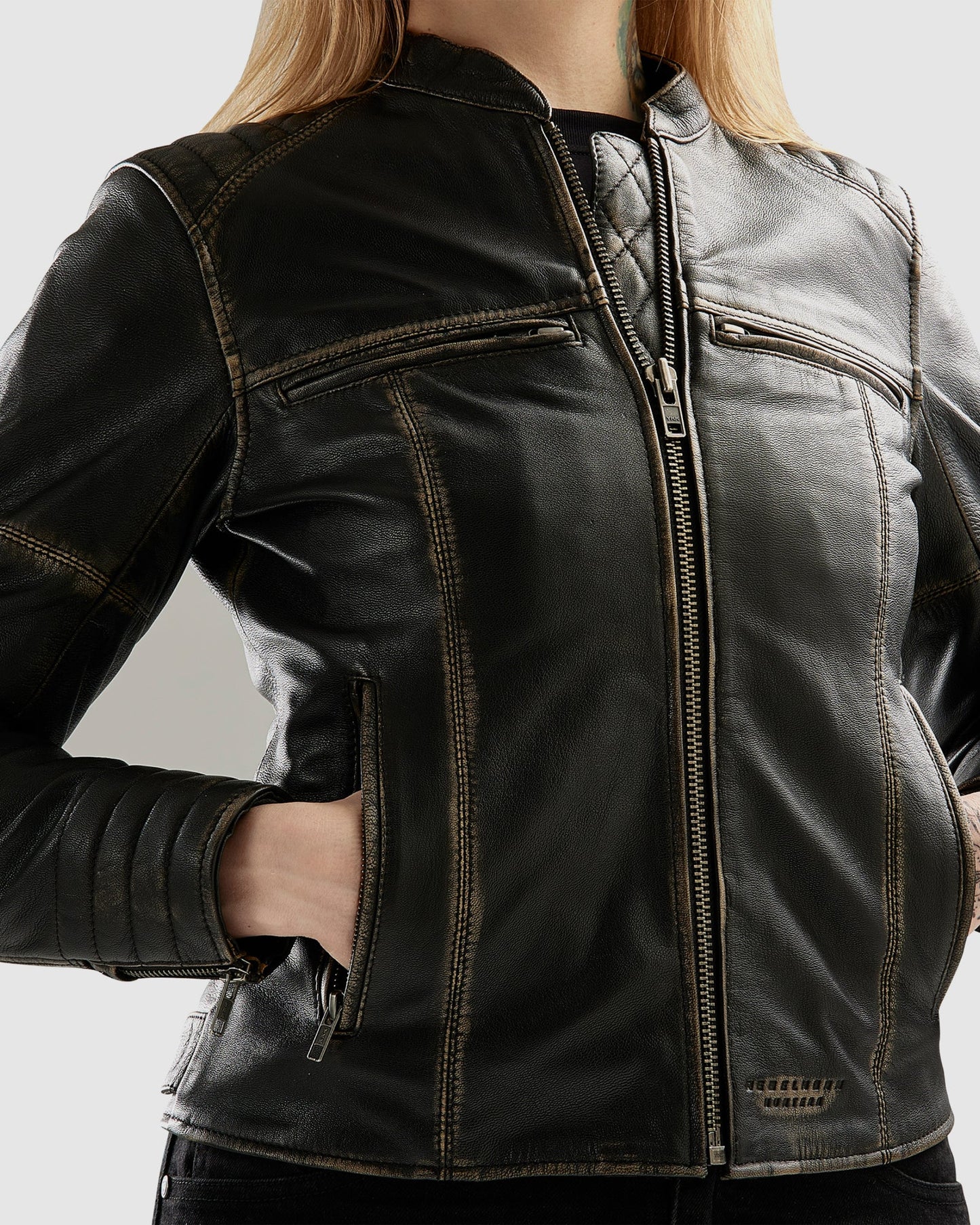 Hunter II Damen Lederjacke Vintage Braun