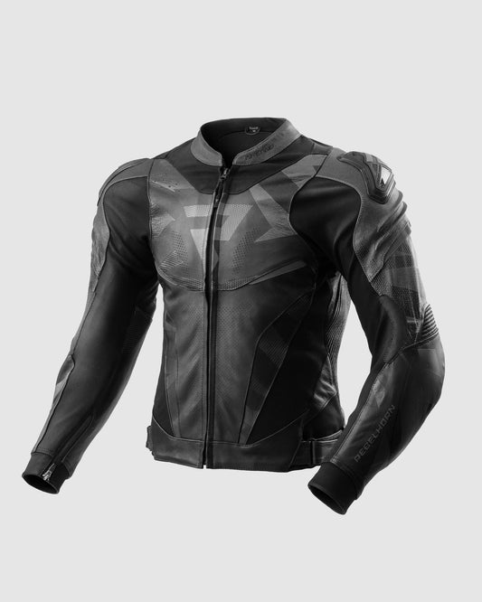 Inferno Leder-Motorradjacke Schwarz