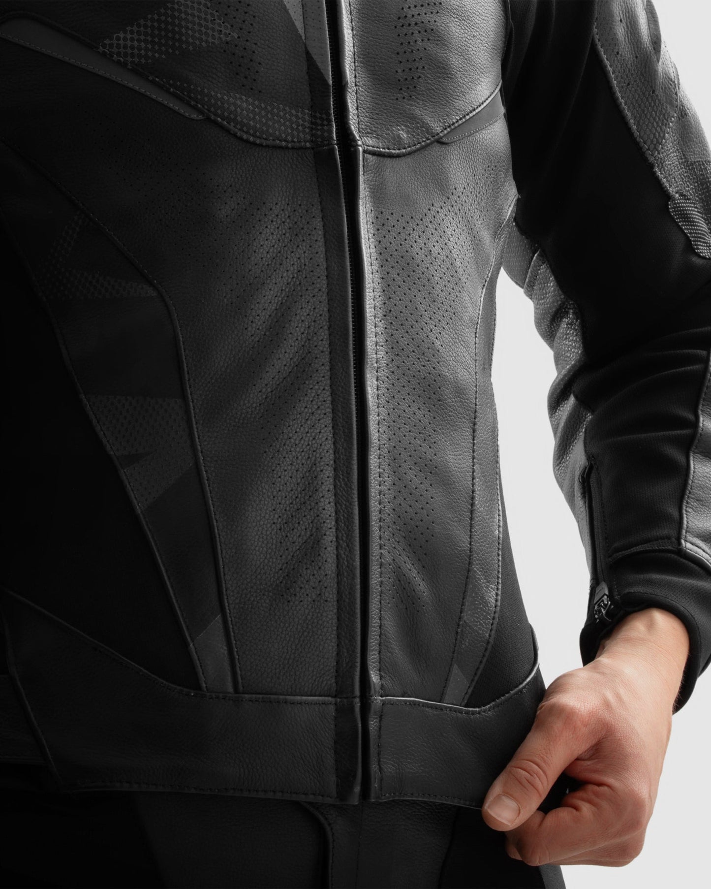 Inferno Leder-Motorradjacke Schwarz