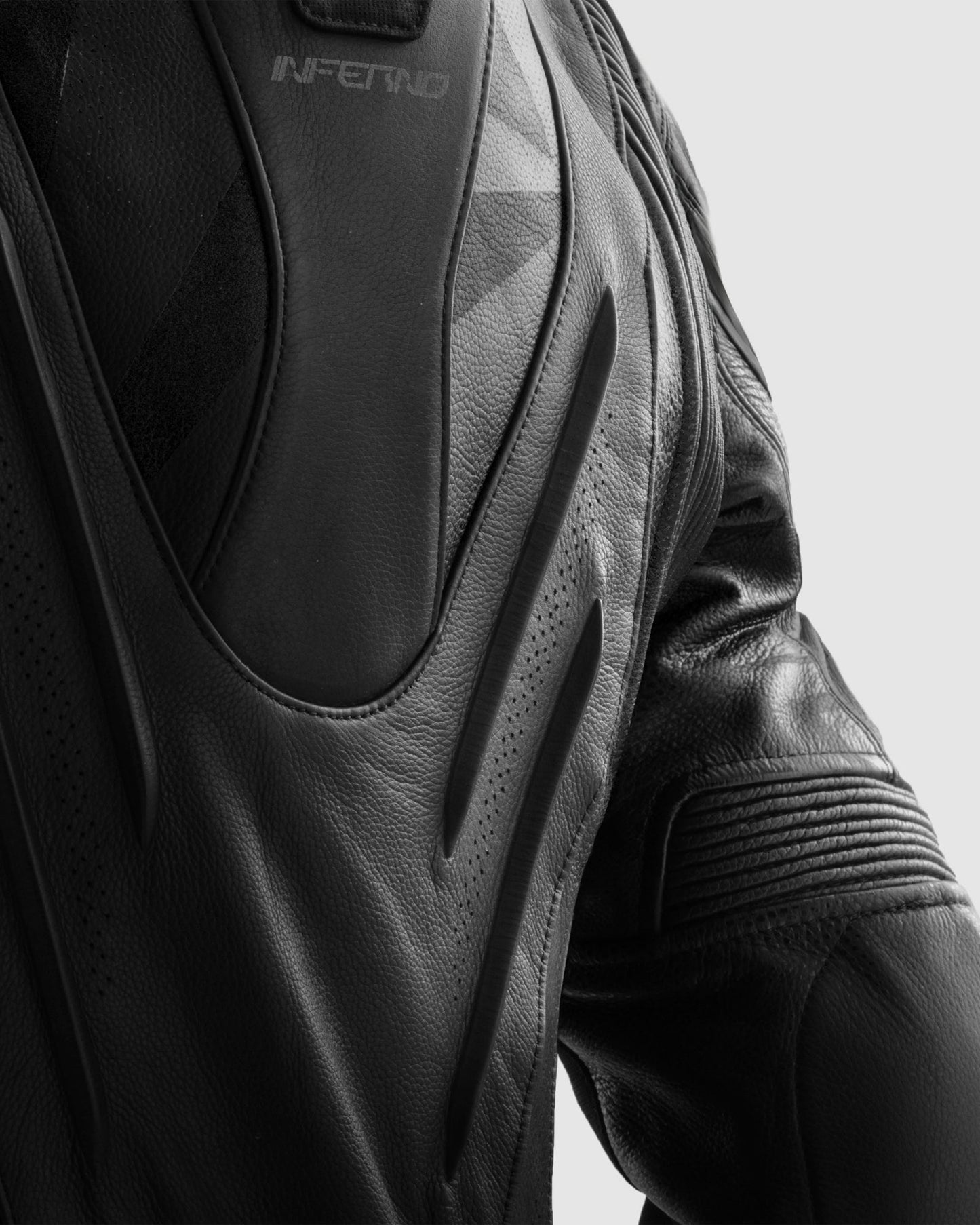 Inferno Leder-Motorradjacke Schwarz