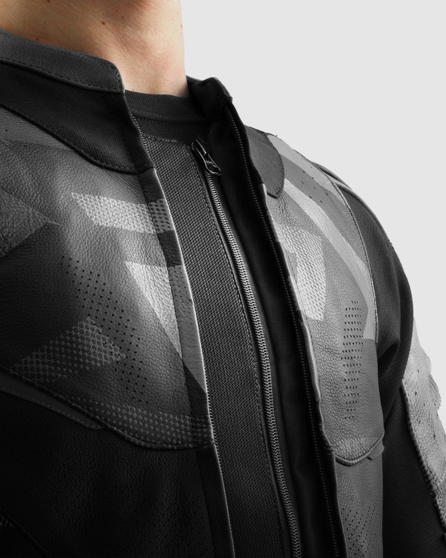 Inferno Leder-Motorradjacke Schwarz