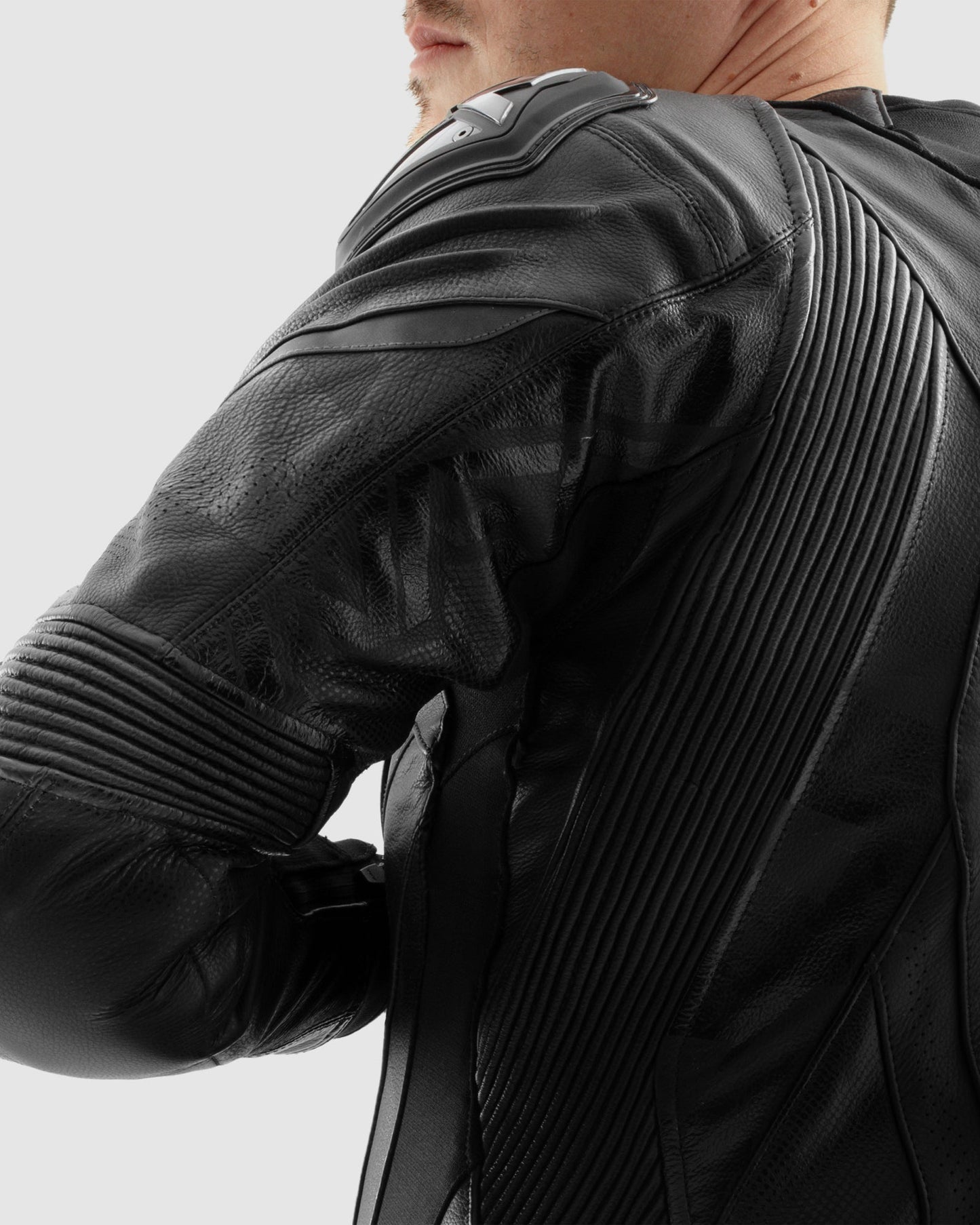 Inferno Leder-Motorradjacke Schwarz