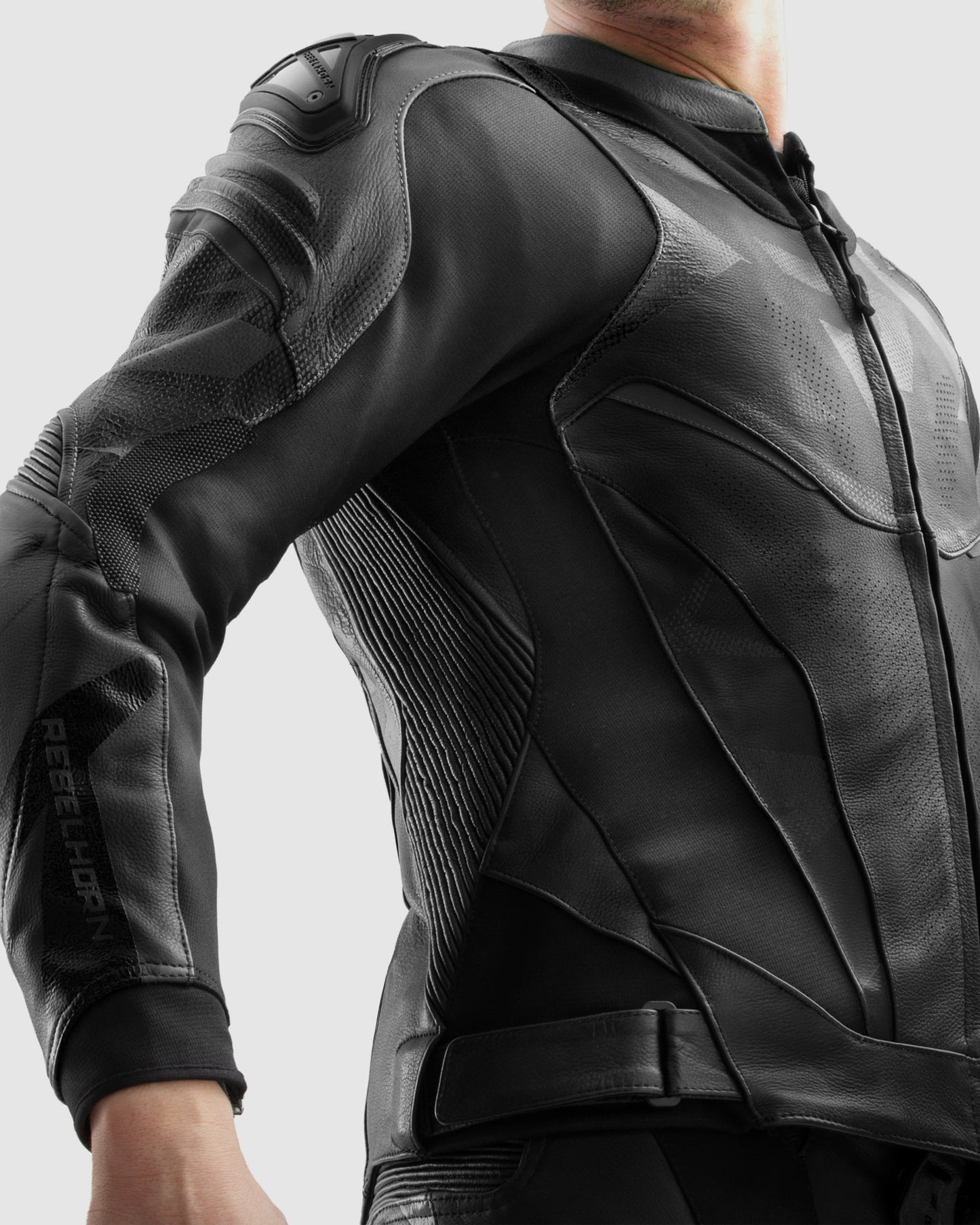 Inferno Leder-Motorradjacke Schwarz