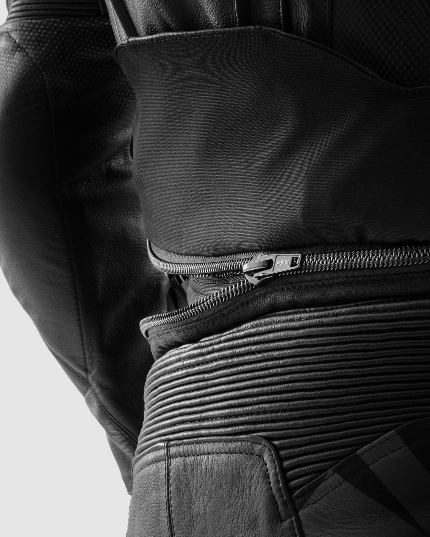 Inferno Leder-Motorradjacke Schwarz