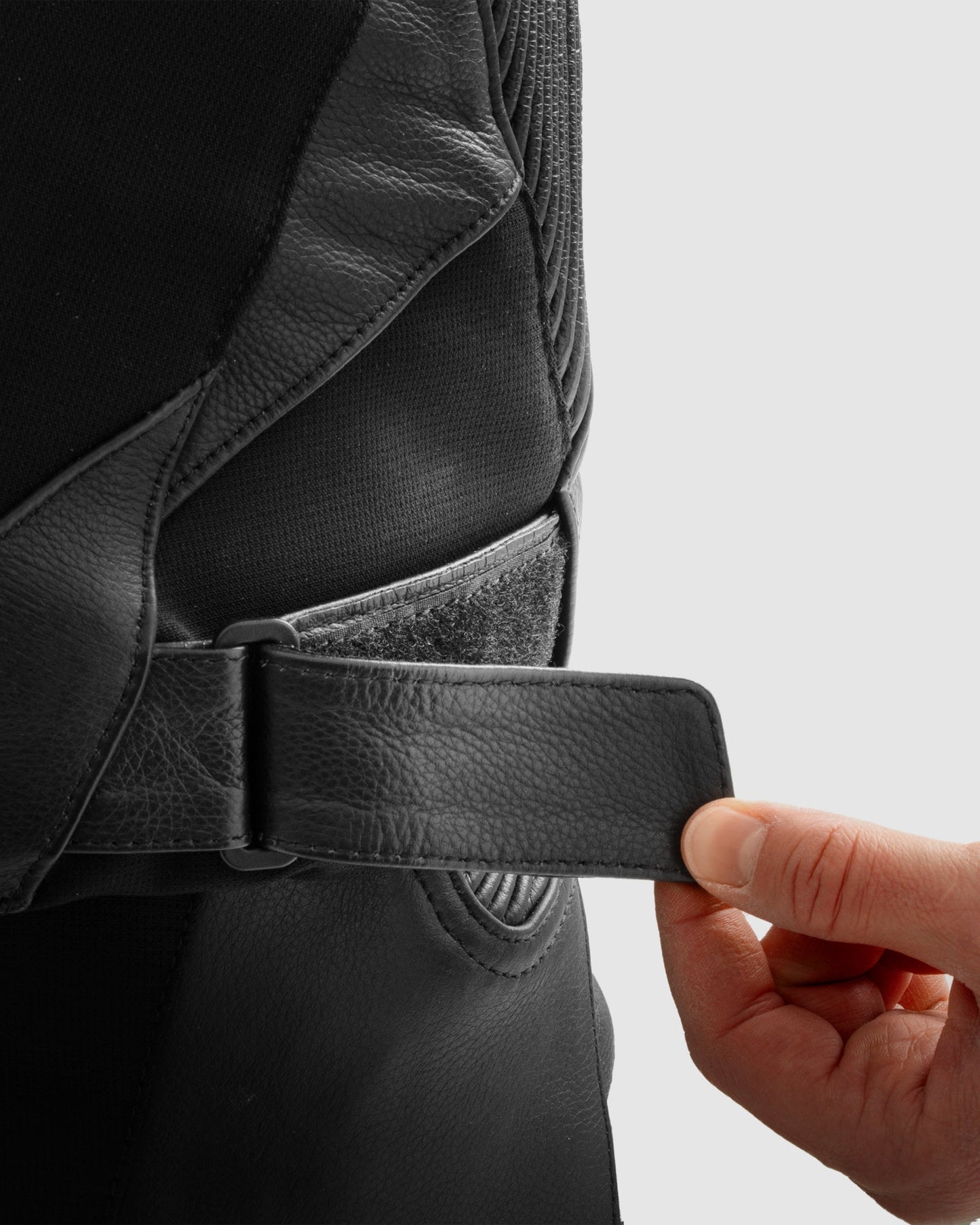 Inferno Leder-Motorradjacke Schwarz Weiß