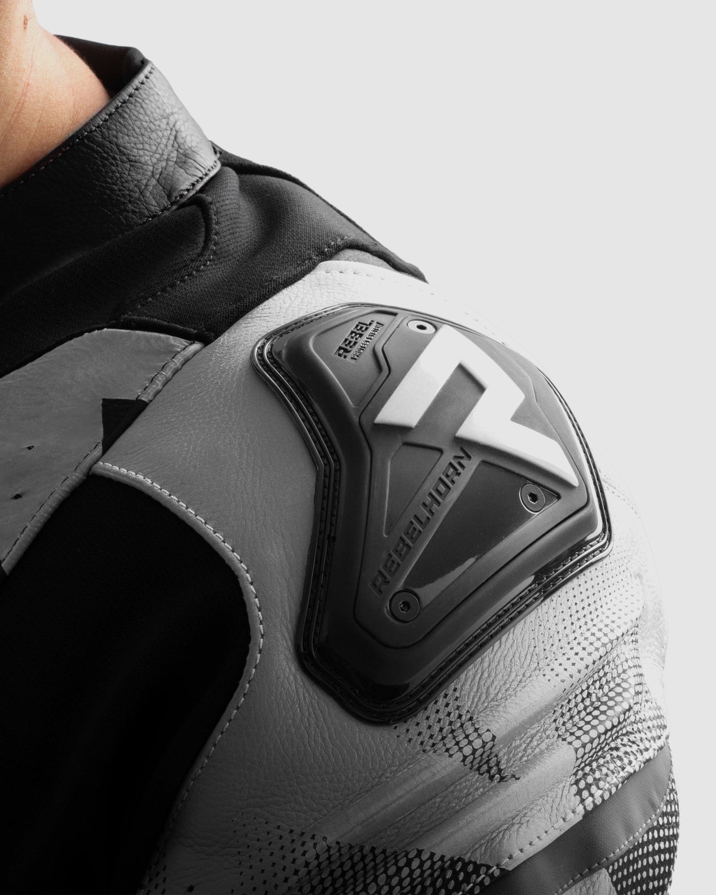 Inferno Leder-Motorradjacke Schwarz Weiß