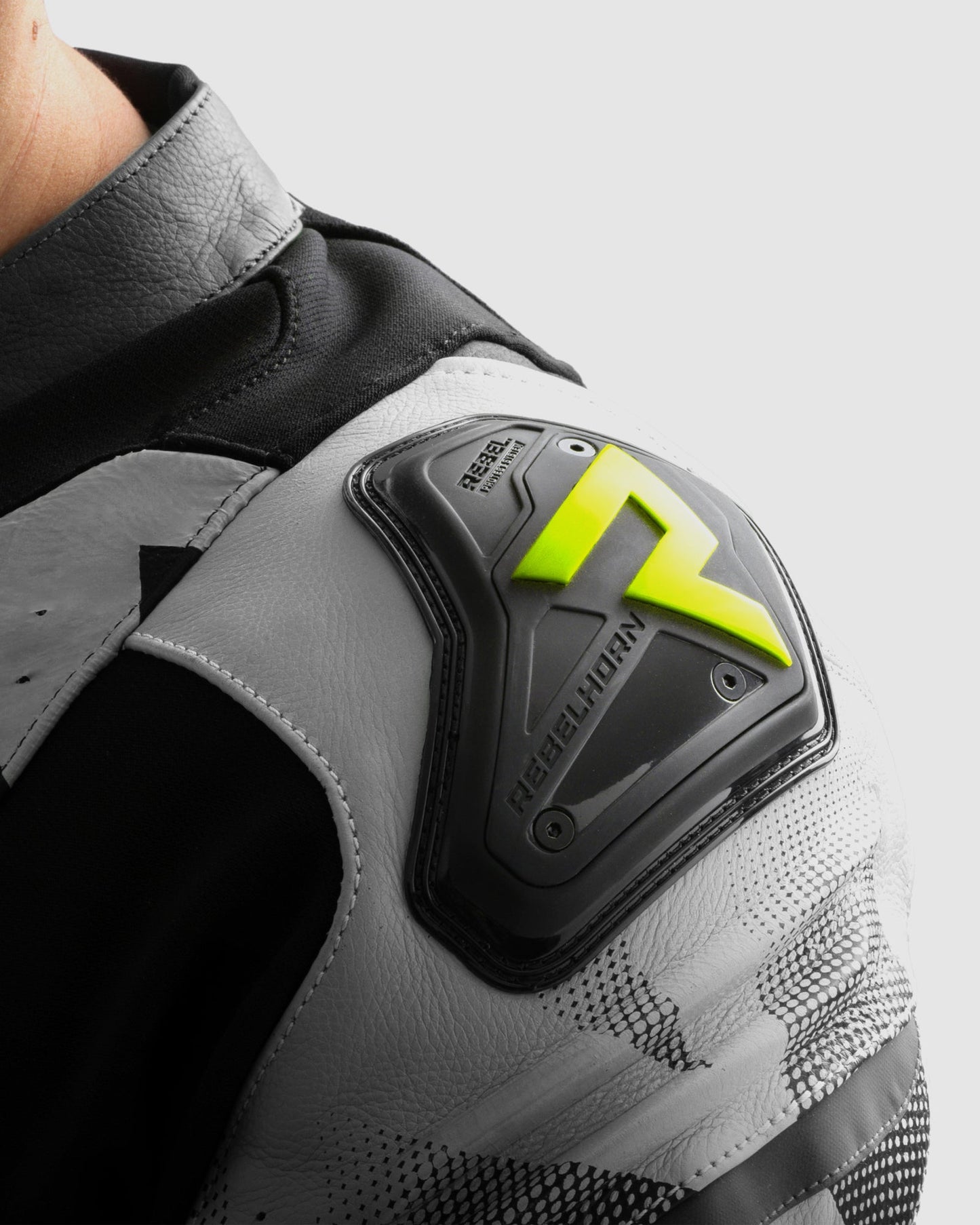 Inferno Leder-Motorradjacke Neongelb