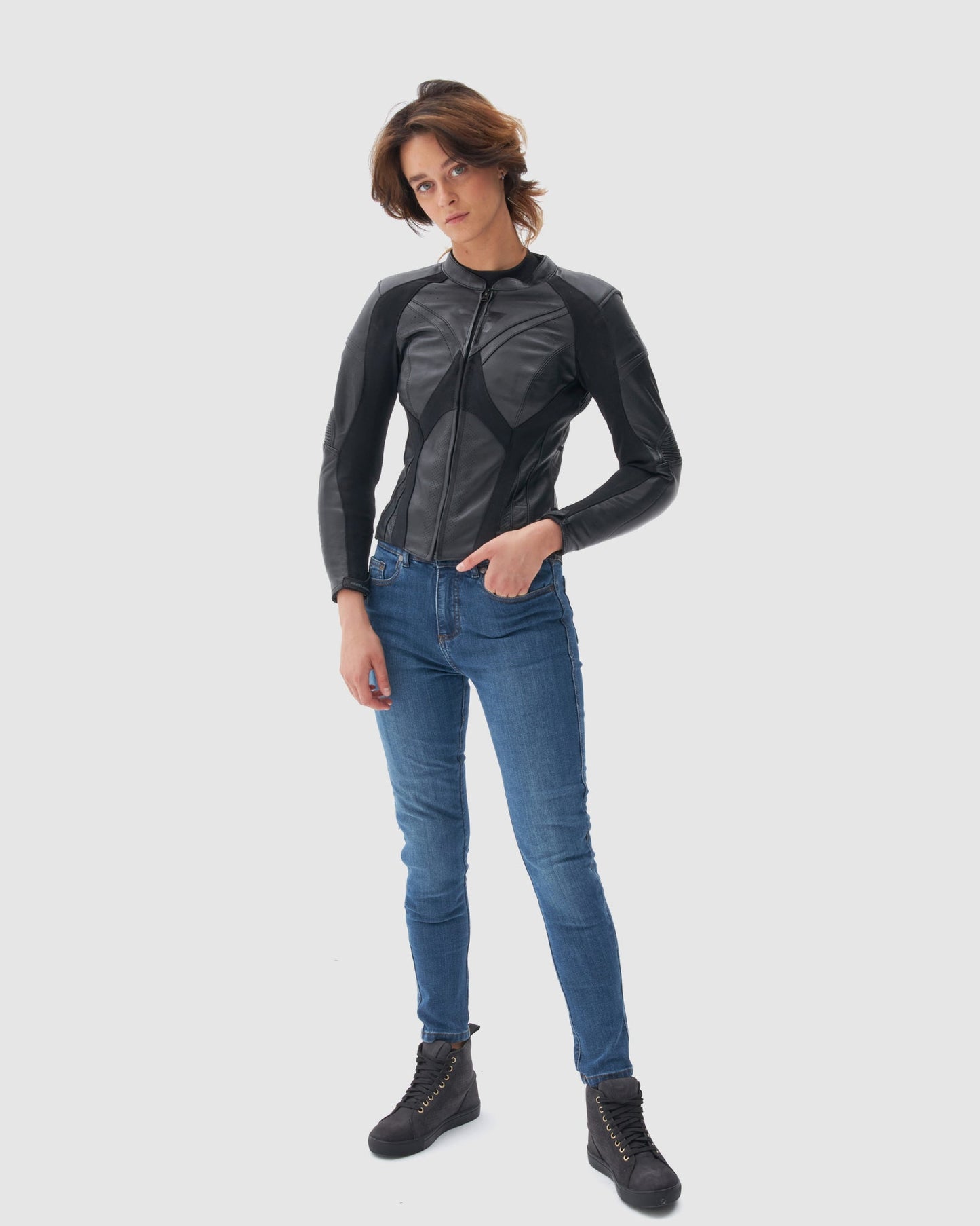 Rebel Damen Motorradjacke Schwarz
