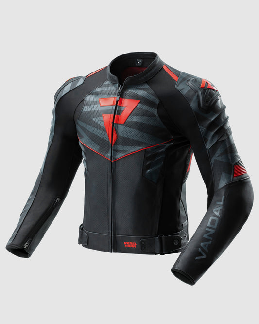 Vandal 2 Motorrad Lederjacke Rot