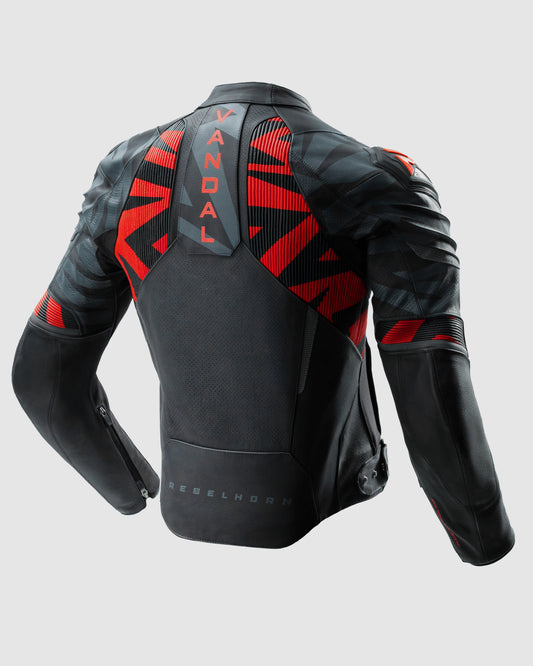 Vandal 2 Motorrad Lederjacke Rot