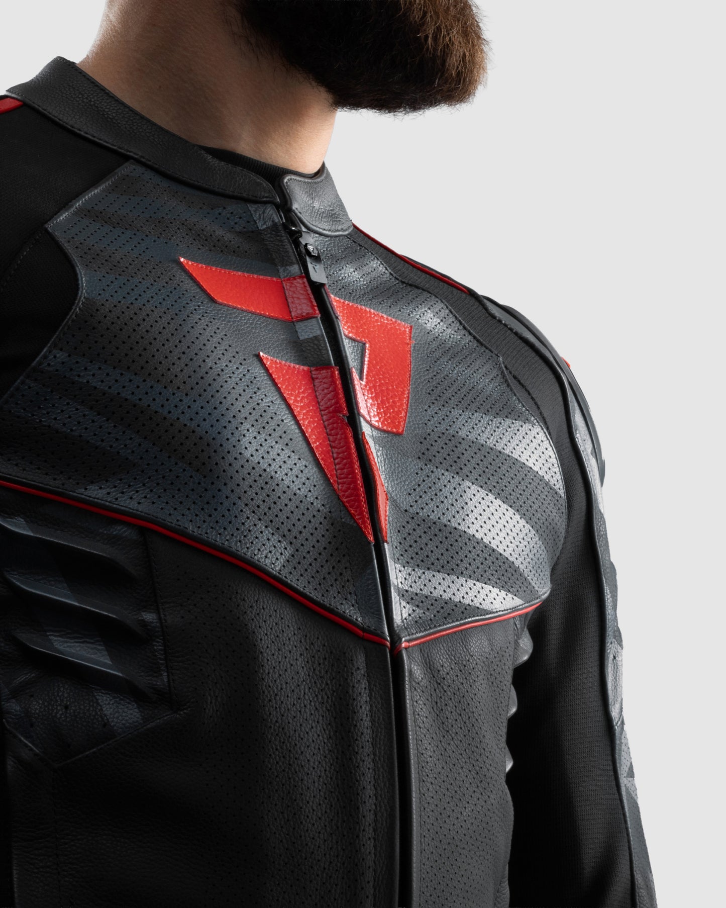 Vandal 2 Motorrad Lederjacke Rot