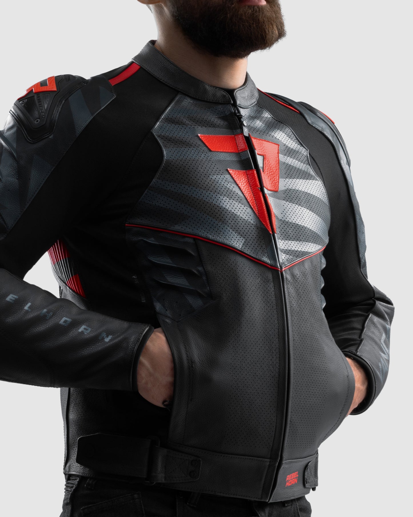 Vandal 2 Motorrad Lederjacke Rot