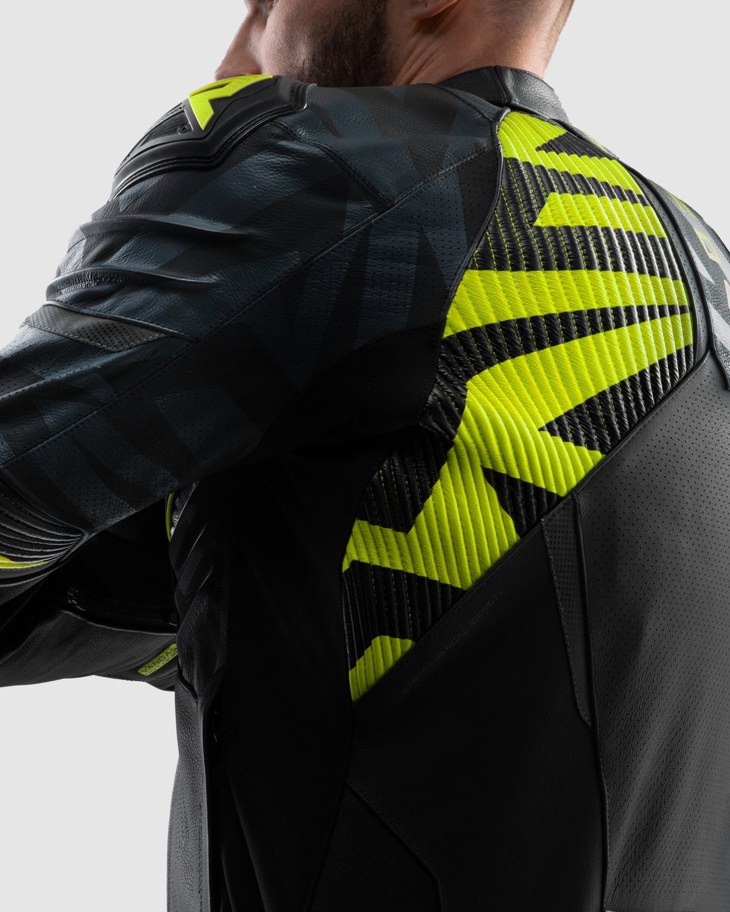 Vandal 2 Motorrad Lederjacke Fluo Gelb