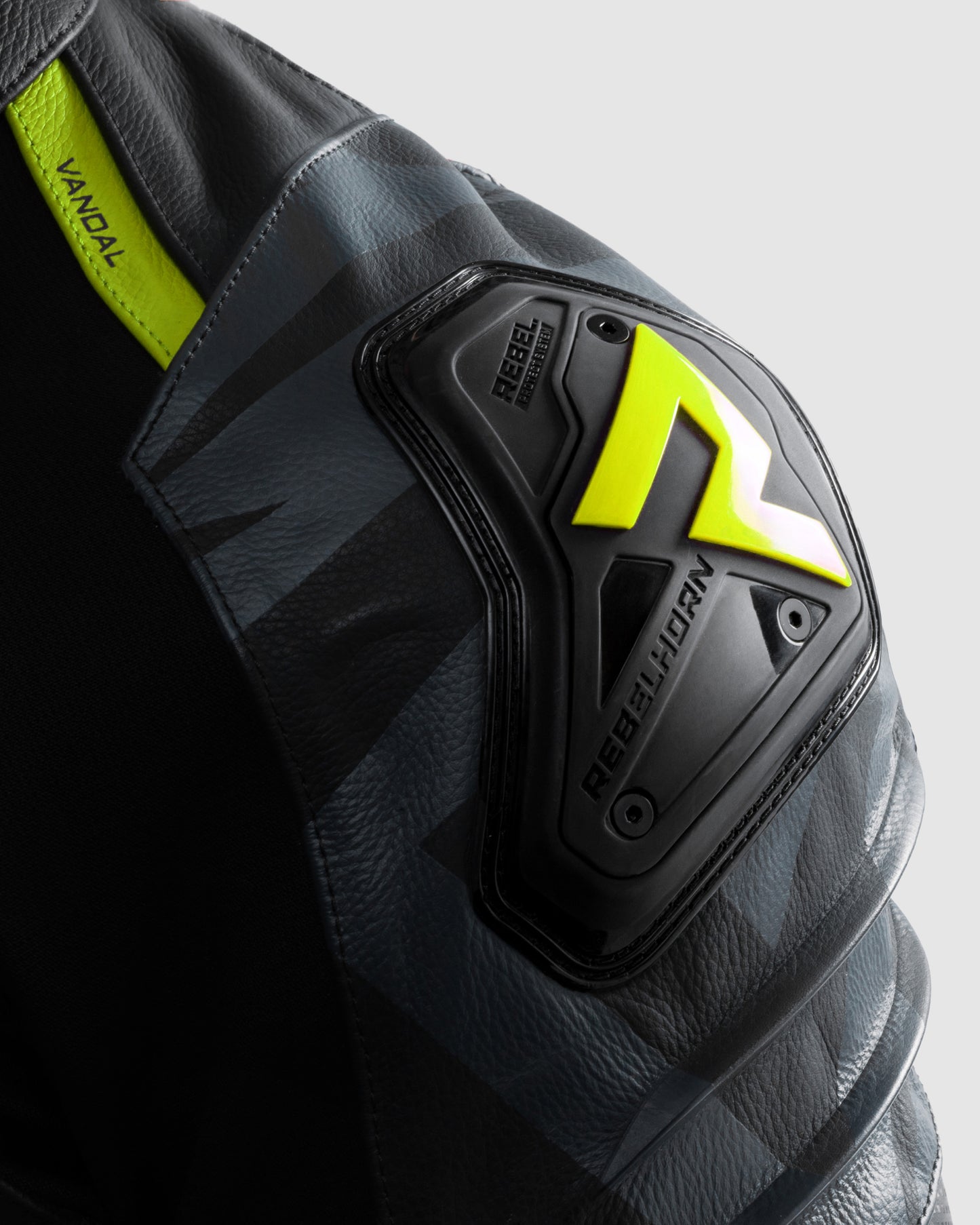 Vandal 2 Motorrad Lederjacke Fluo Gelb