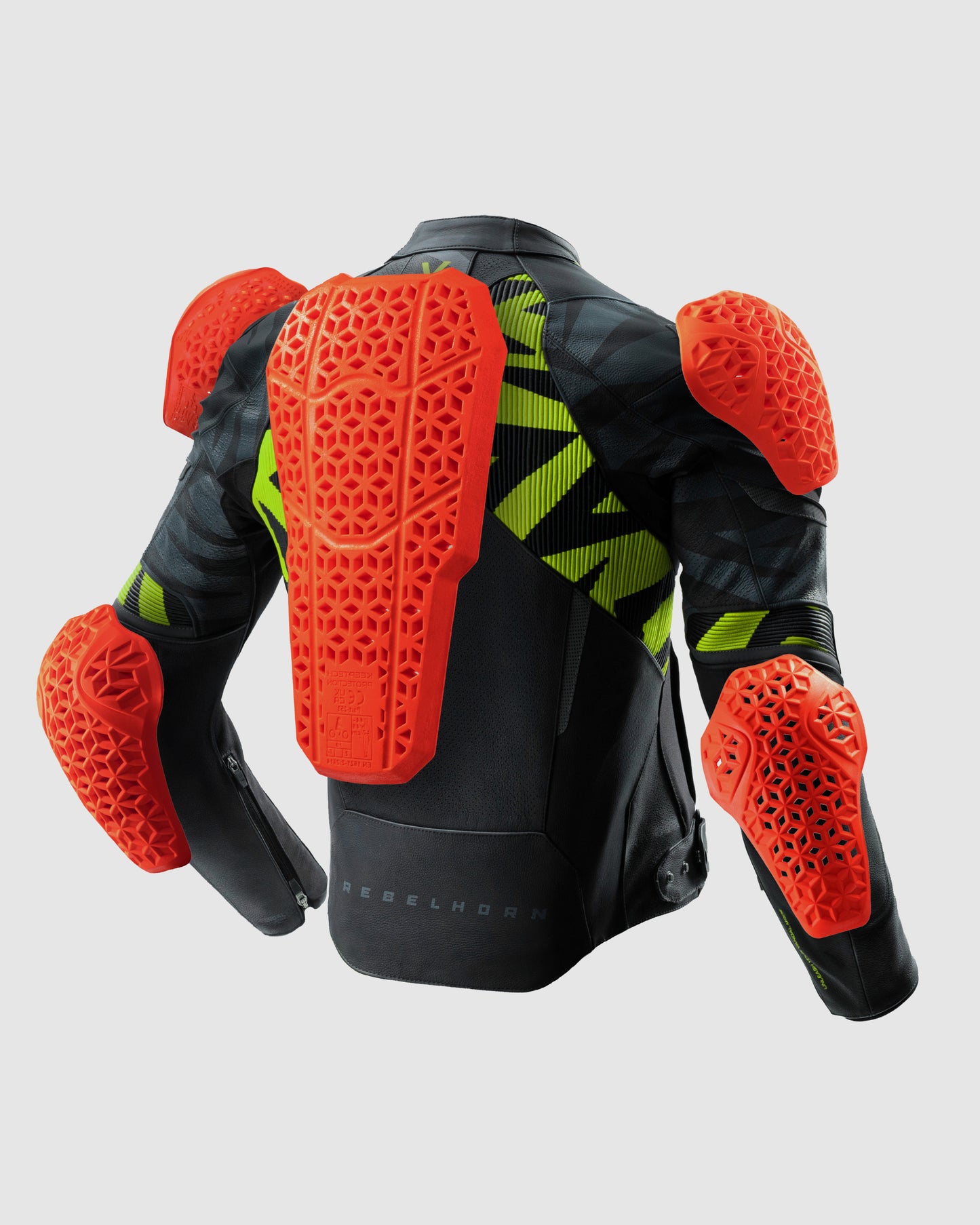 Vandal 2 Motorrad Lederjacke Fluo Gelb