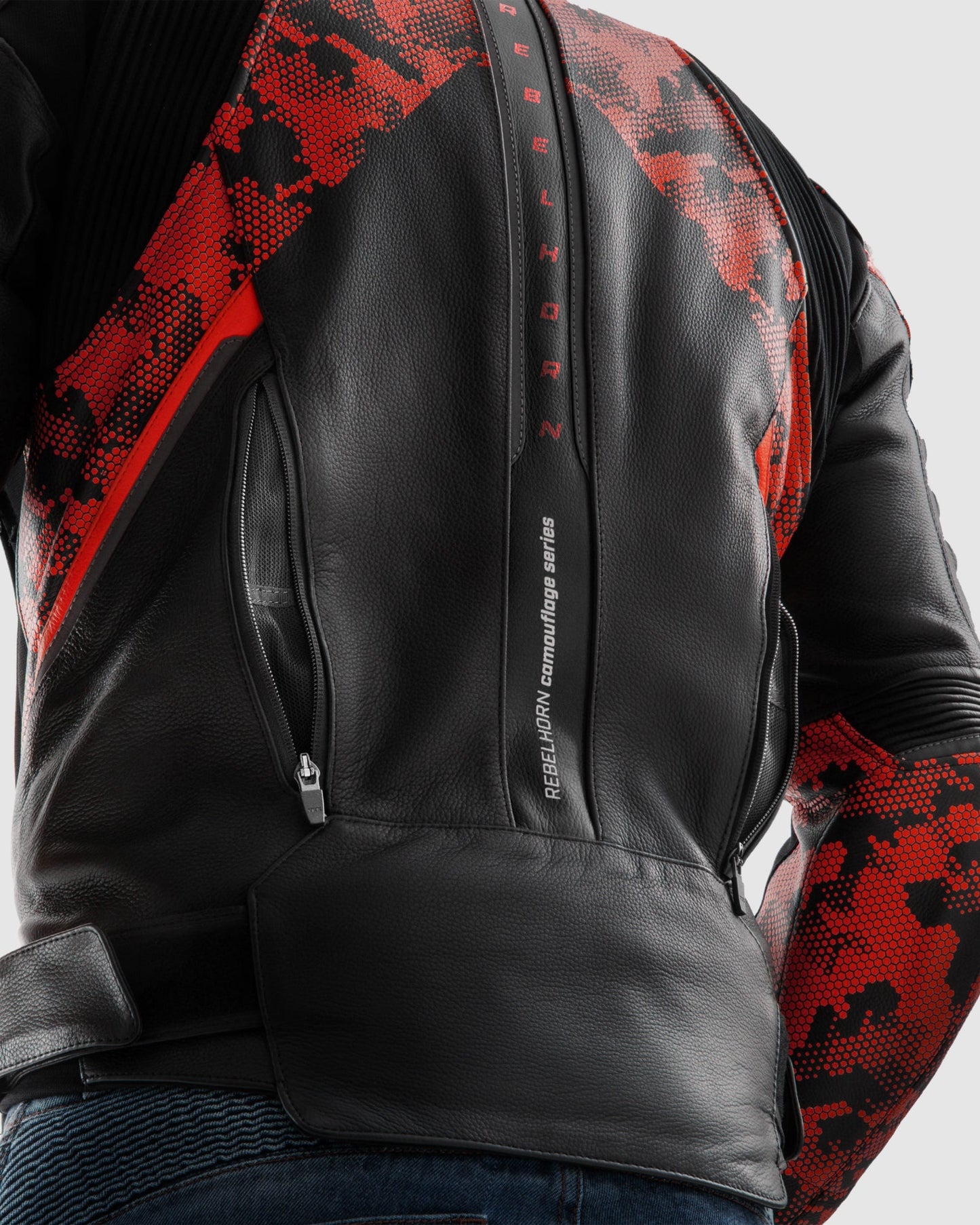 Veloce Leder-Motorradjacke Tarn Rot