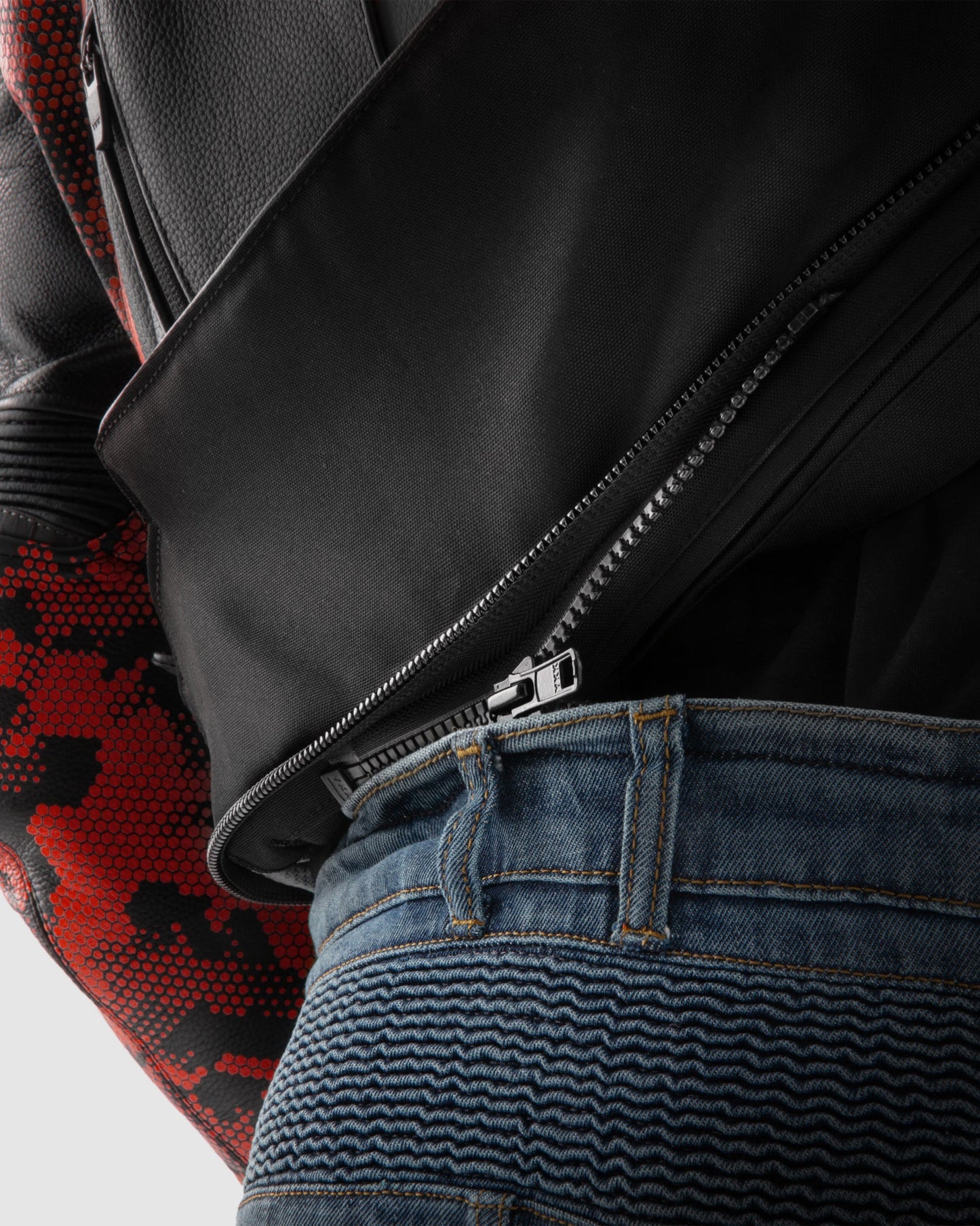 Veloce Leder-Motorradjacke Tarn Rot