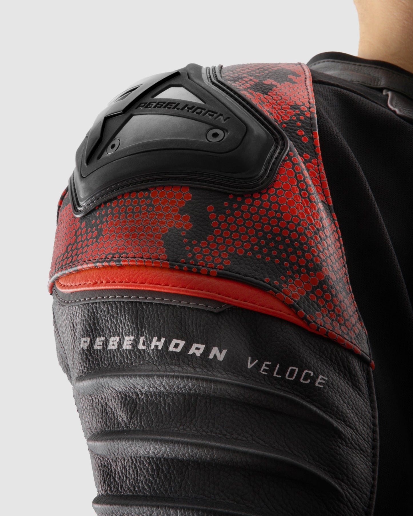 Veloce Leder-Motorradjacke Tarn Rot