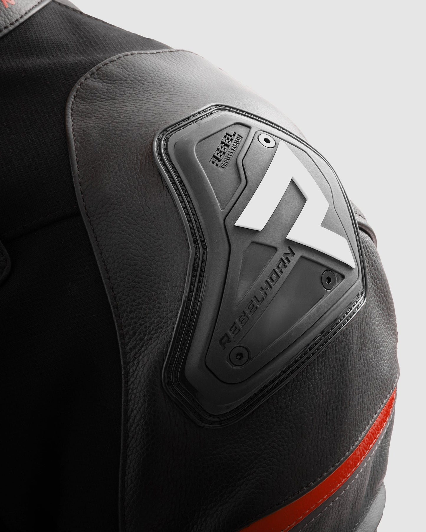 Veloce Leder-Motorradjacke Grau Rot