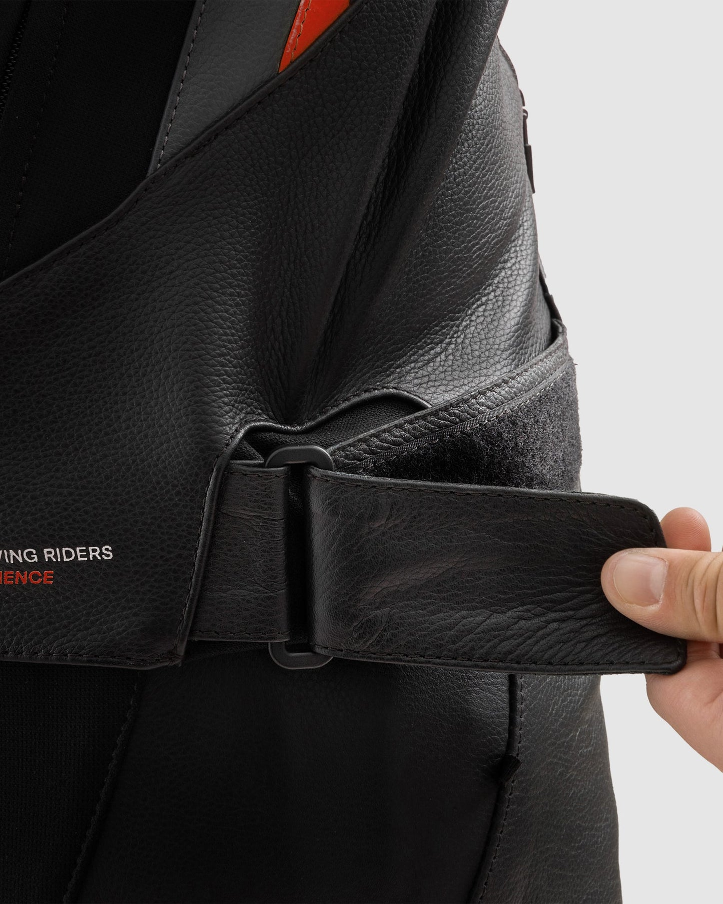 Veloce Leder-Motorradjacke Grau Rot