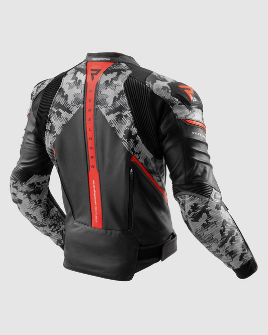 Veloce Leder-Motorradjacke Tarn Grau