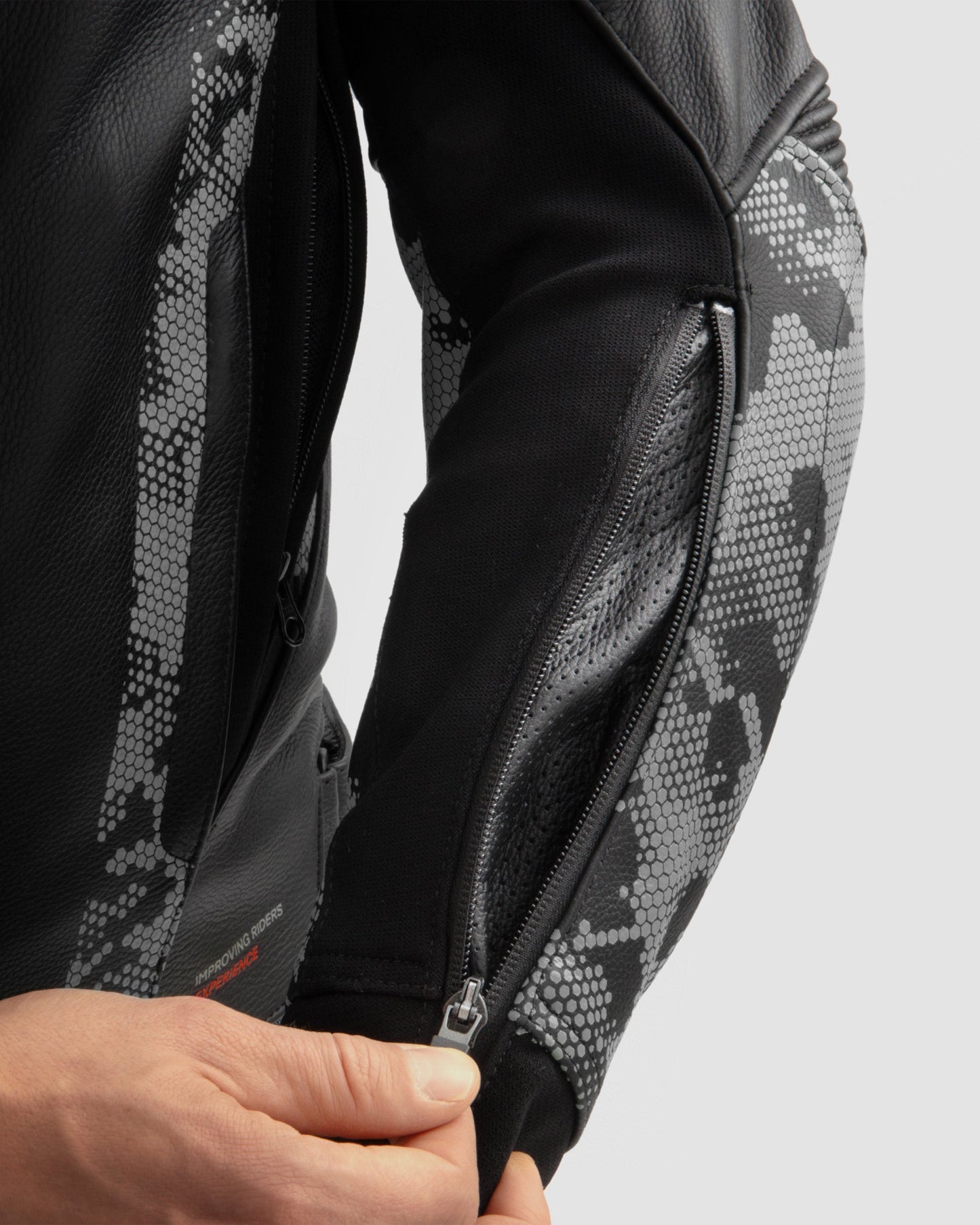 Veloce Leder-Motorradjacke Tarn Grau