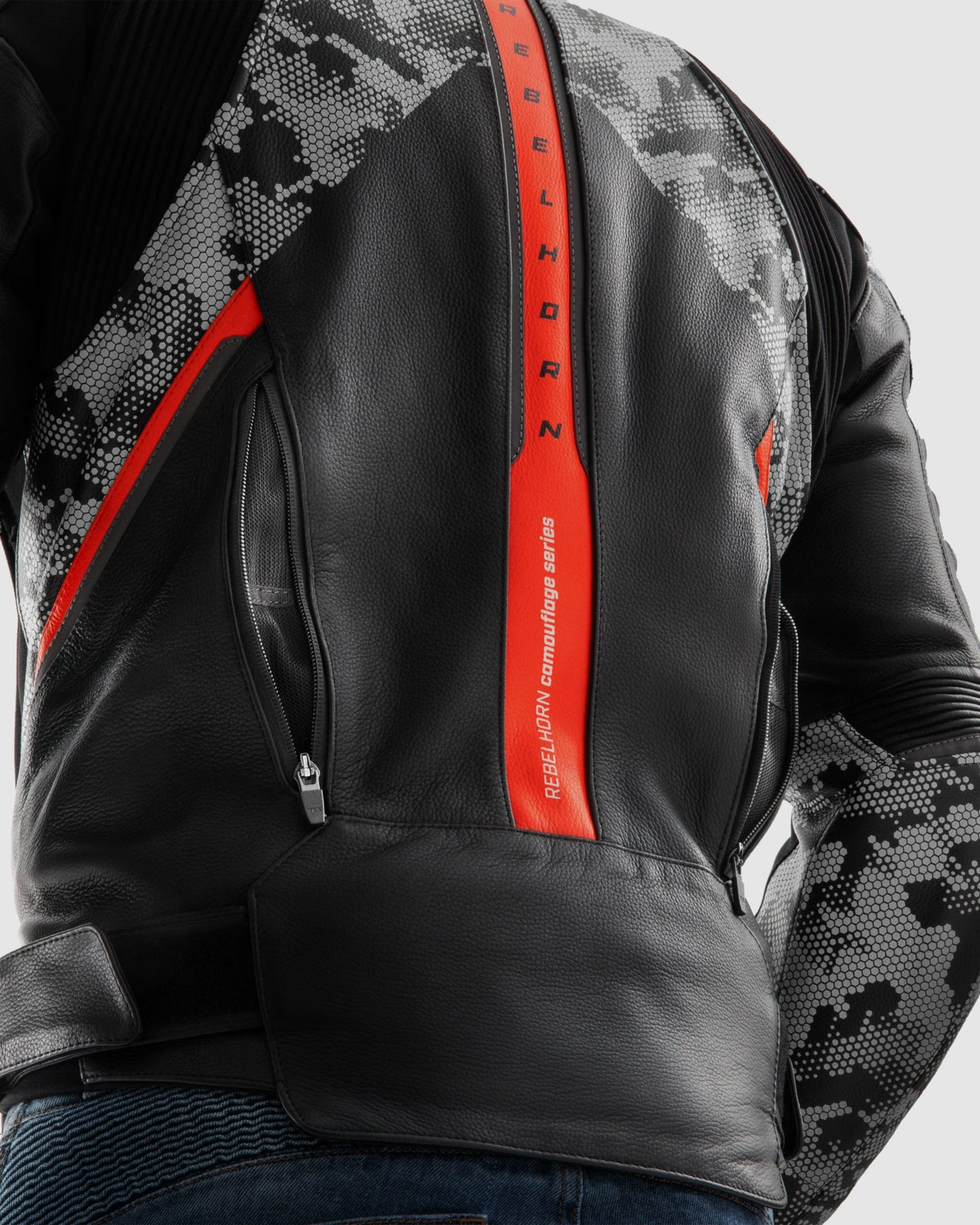 Veloce Leder-Motorradjacke Tarn Grau