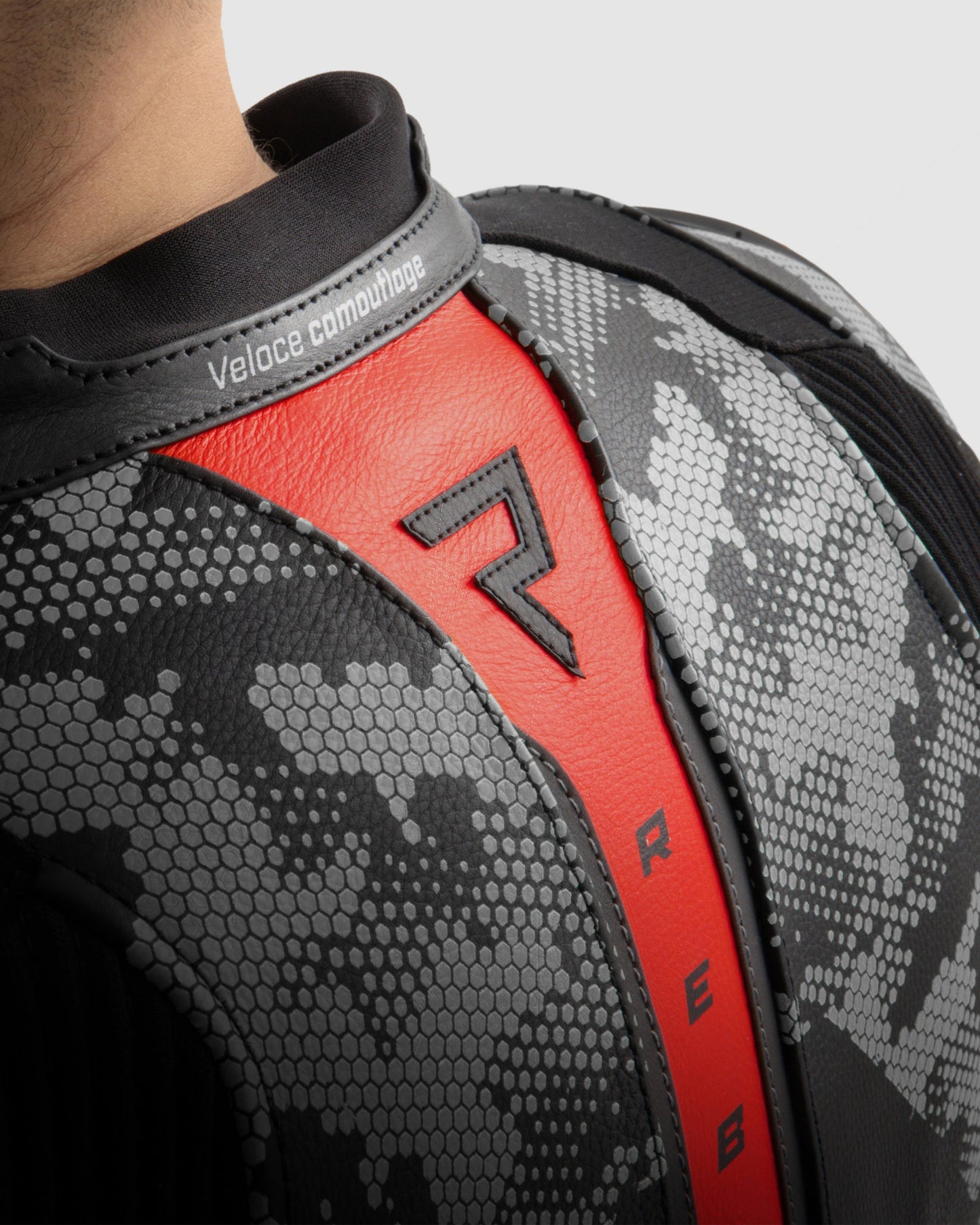 Veloce Leder-Motorradjacke Tarn Grau