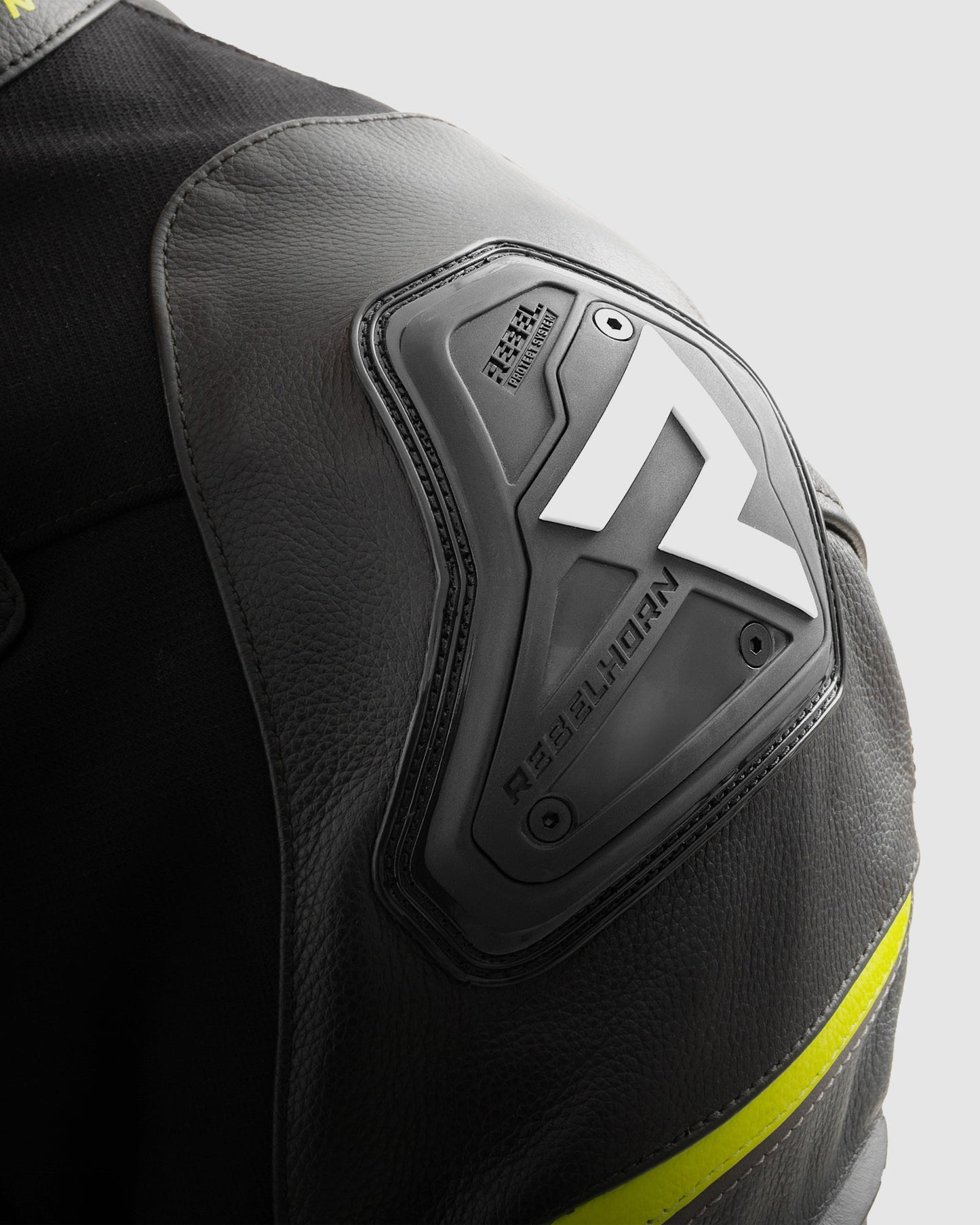 Veloce Leder-Motorradjacke Neongelb