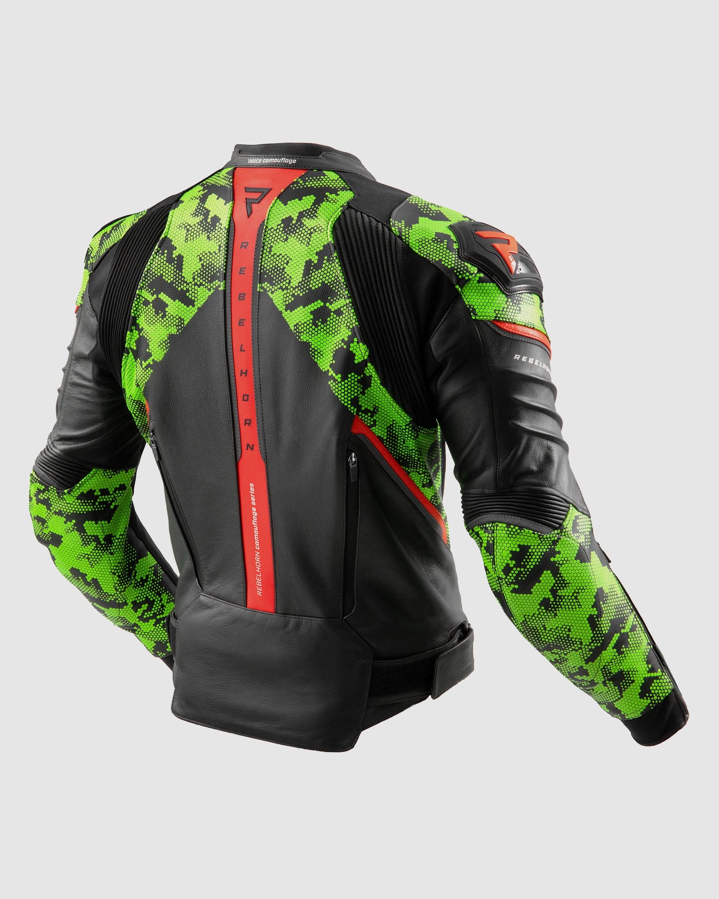 Veloce Leder-Motorradjacke Tarn Grün