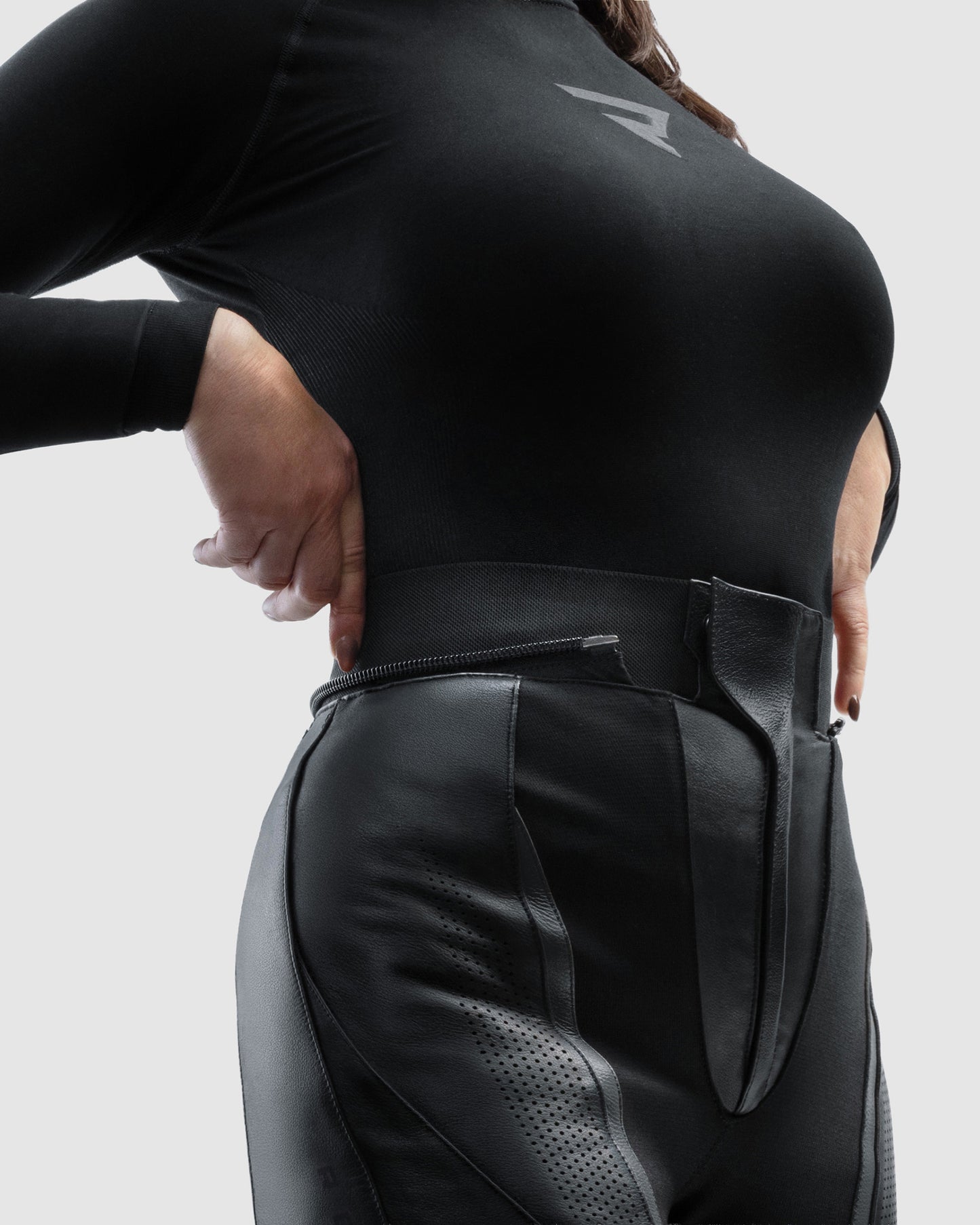Diva Motorradhose Damen Schwarz Long Leg