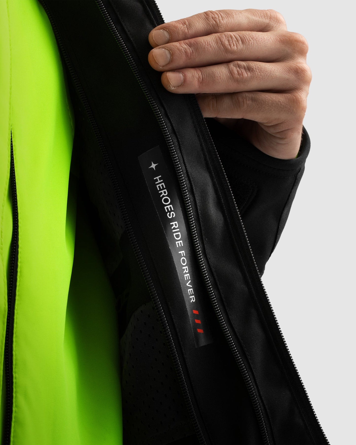 Borg II Motorradjacke Schwarz Grau Fluo Gelb