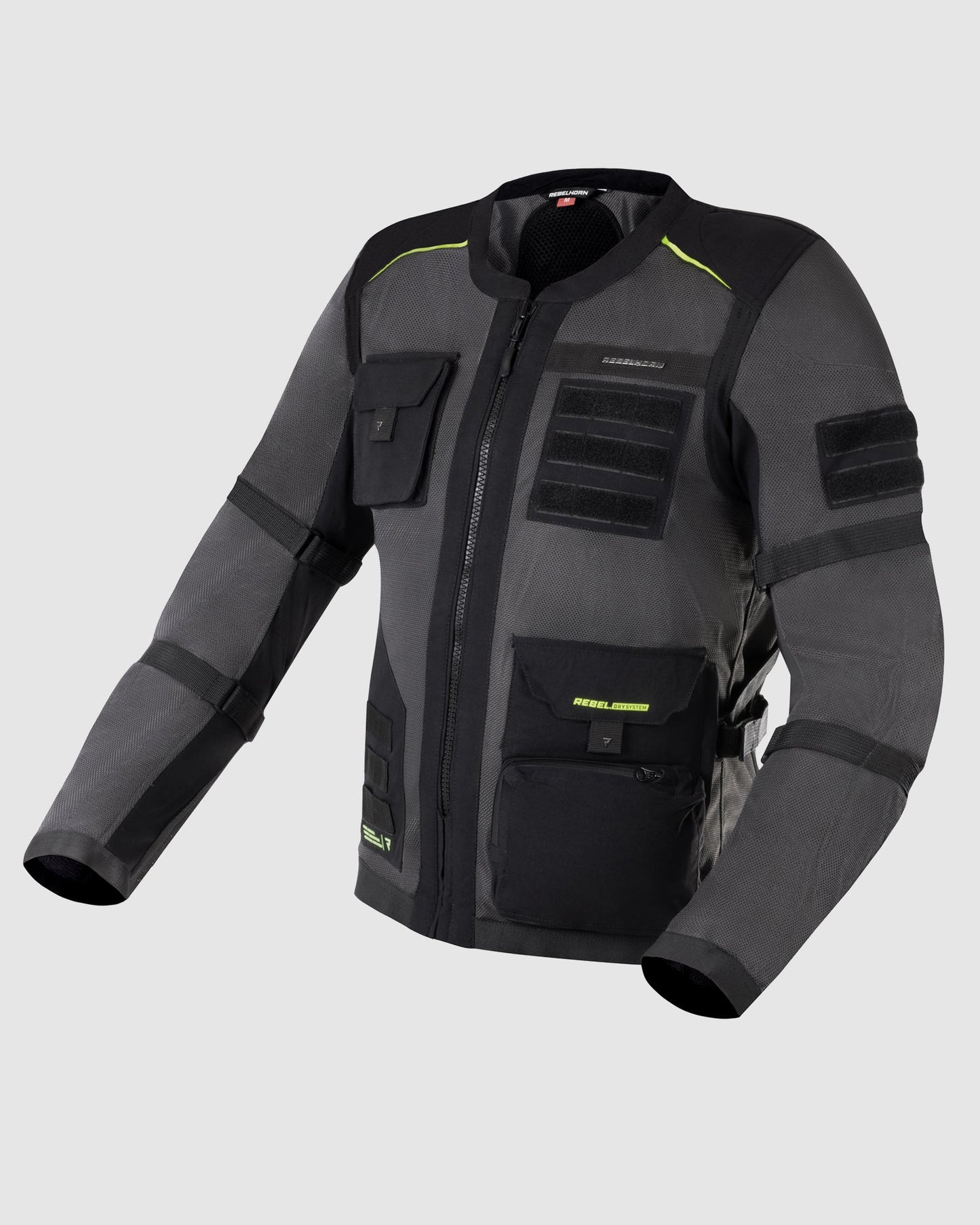 Brutale Motorradjacke Dunkelgrau