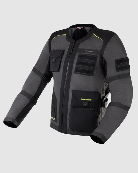 Brutale Motorradjacke Dunkelgrau