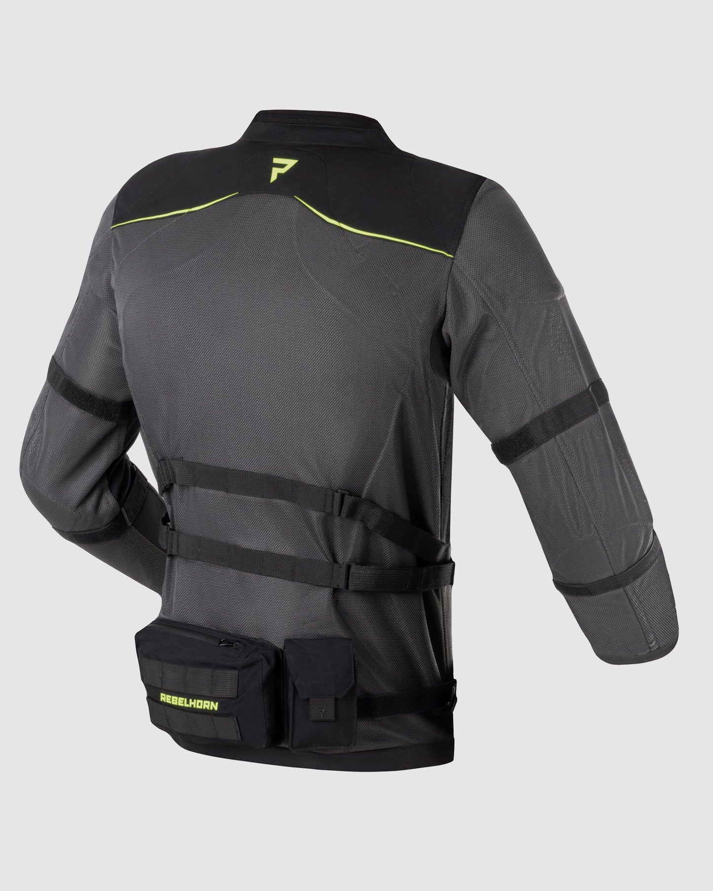 Brutale Motorradjacke Dunkelgrau