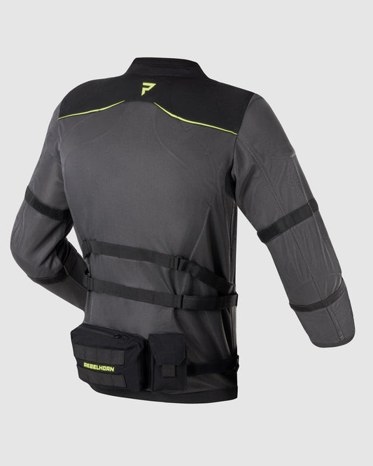 Brutale Motorradjacke Dunkelgrau